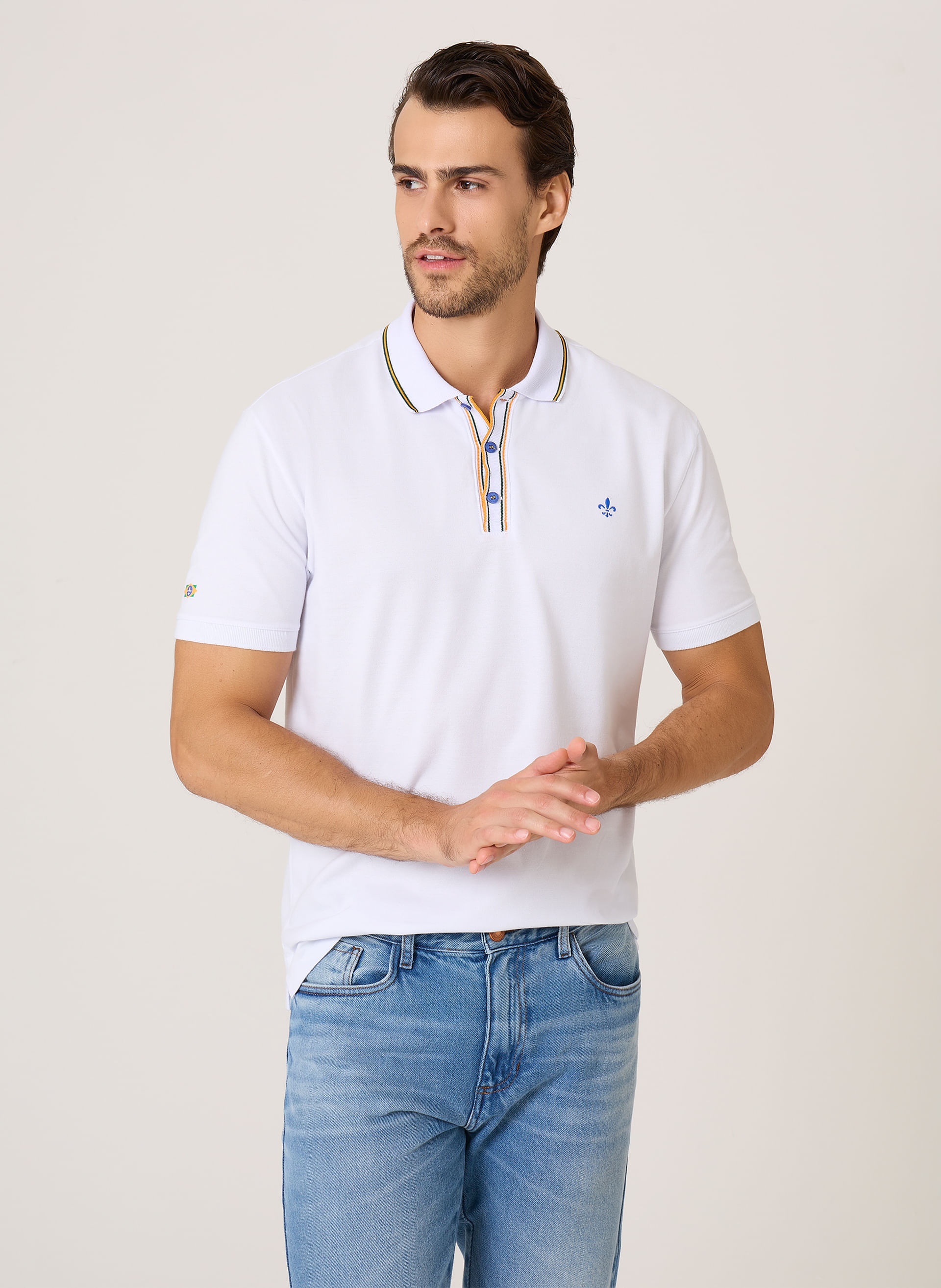 Polo Piquet Copa Branco Dudalina Masculina
