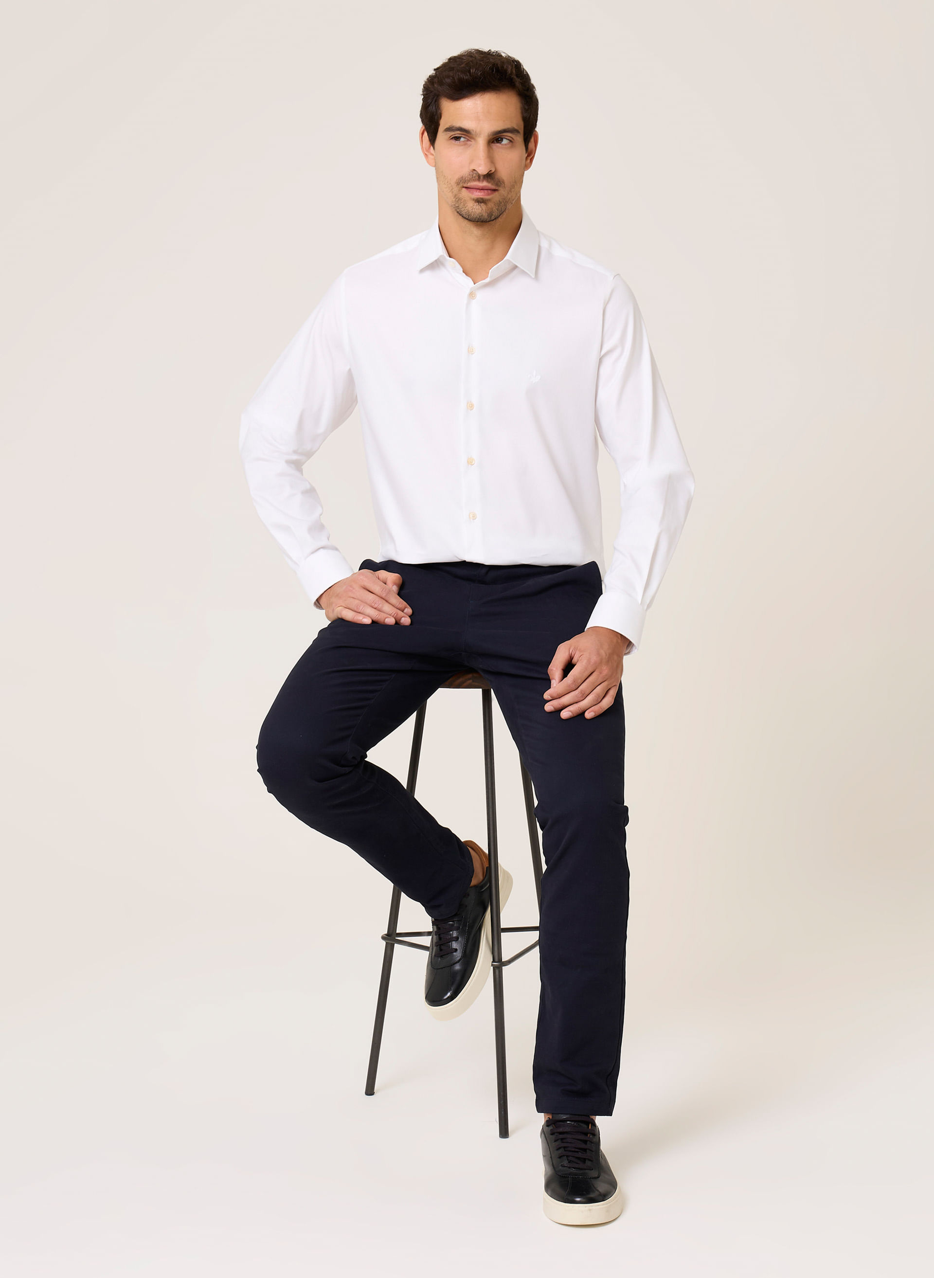 Camisa Slim Fit Maquinetada Performance Dudalina Masculina