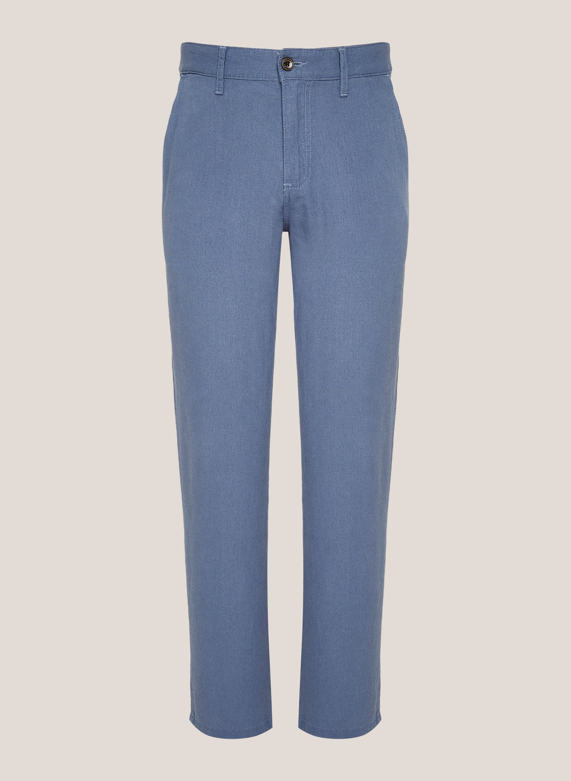 Calça Sarja Linho Right Fit Dudalina Masculina