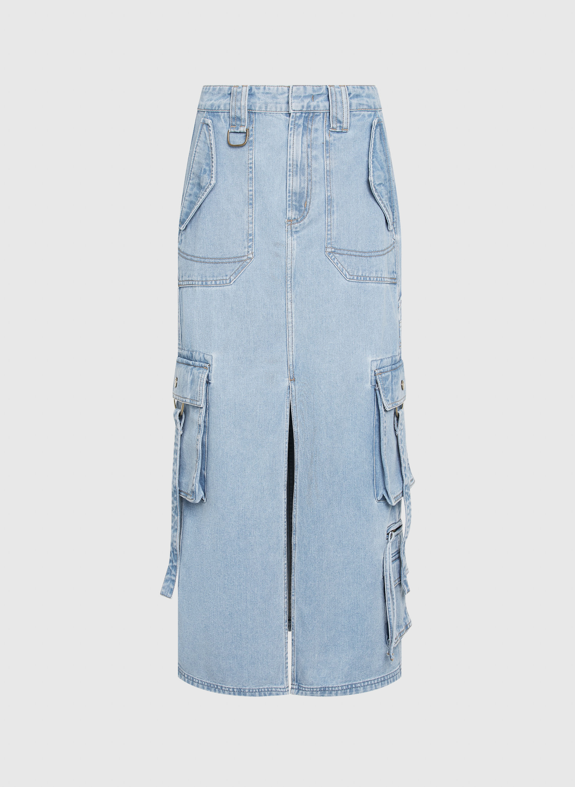 Saia Emma Fade Jeans Midi Bo.Bô Feminina