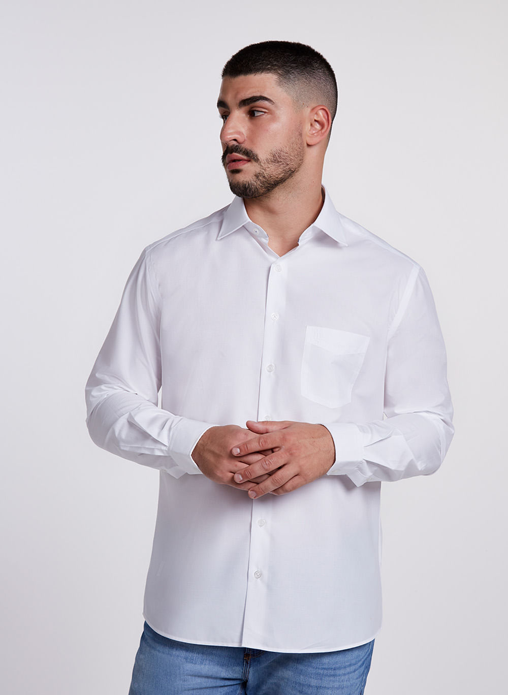 Camisa Comfort Compose Tricoline Essencial Masculina Individual