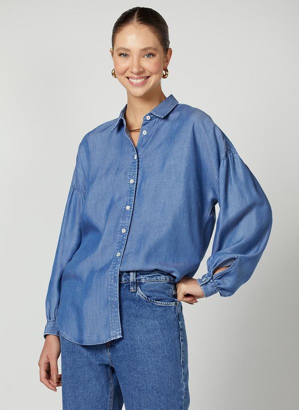 Camisa Jeans Ampla Dudalina Feminina