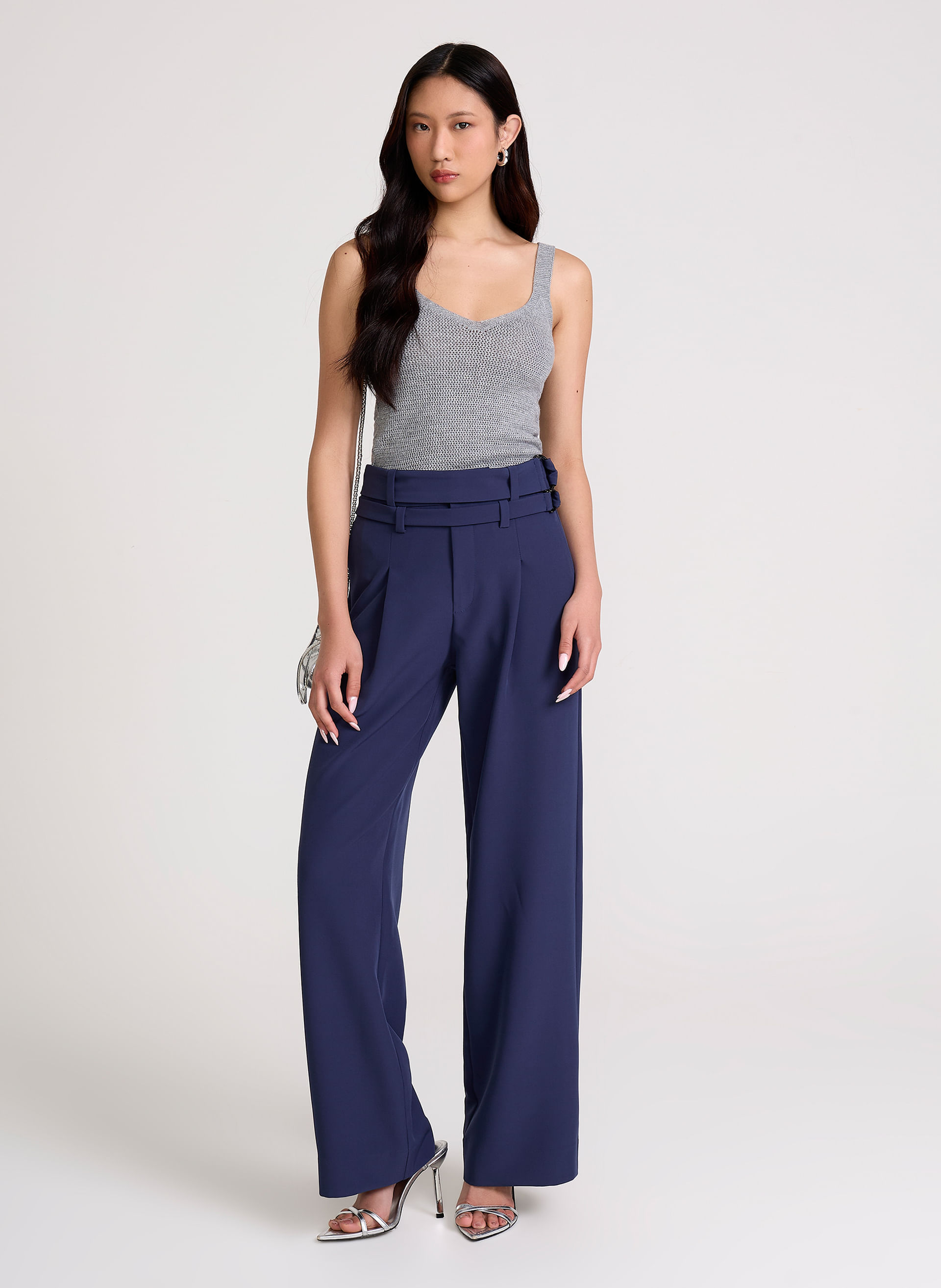 Calça Reta Belts John John Feminina
