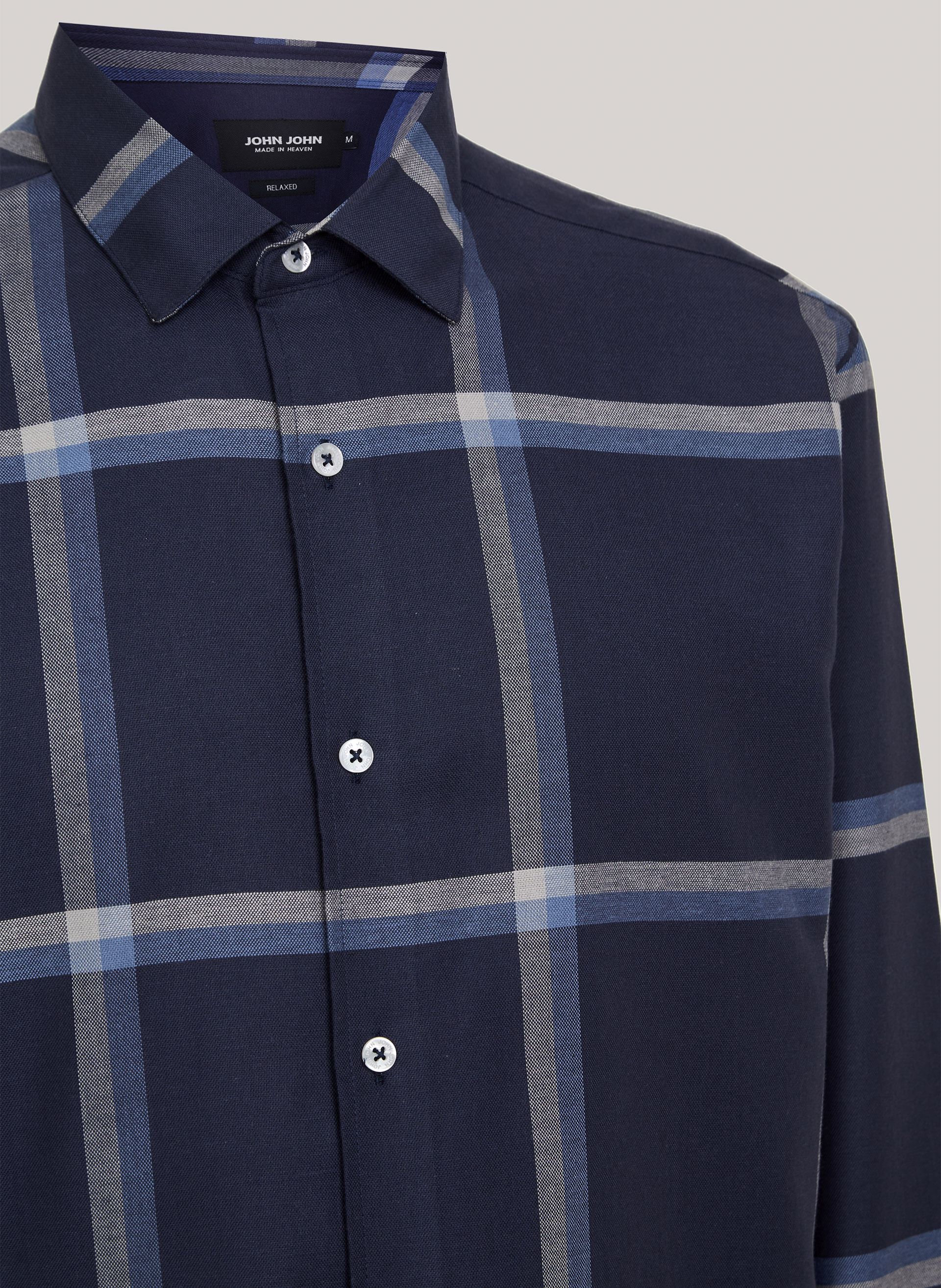 Camisa Relaxed Fit Big Squared Nav John John Masculina