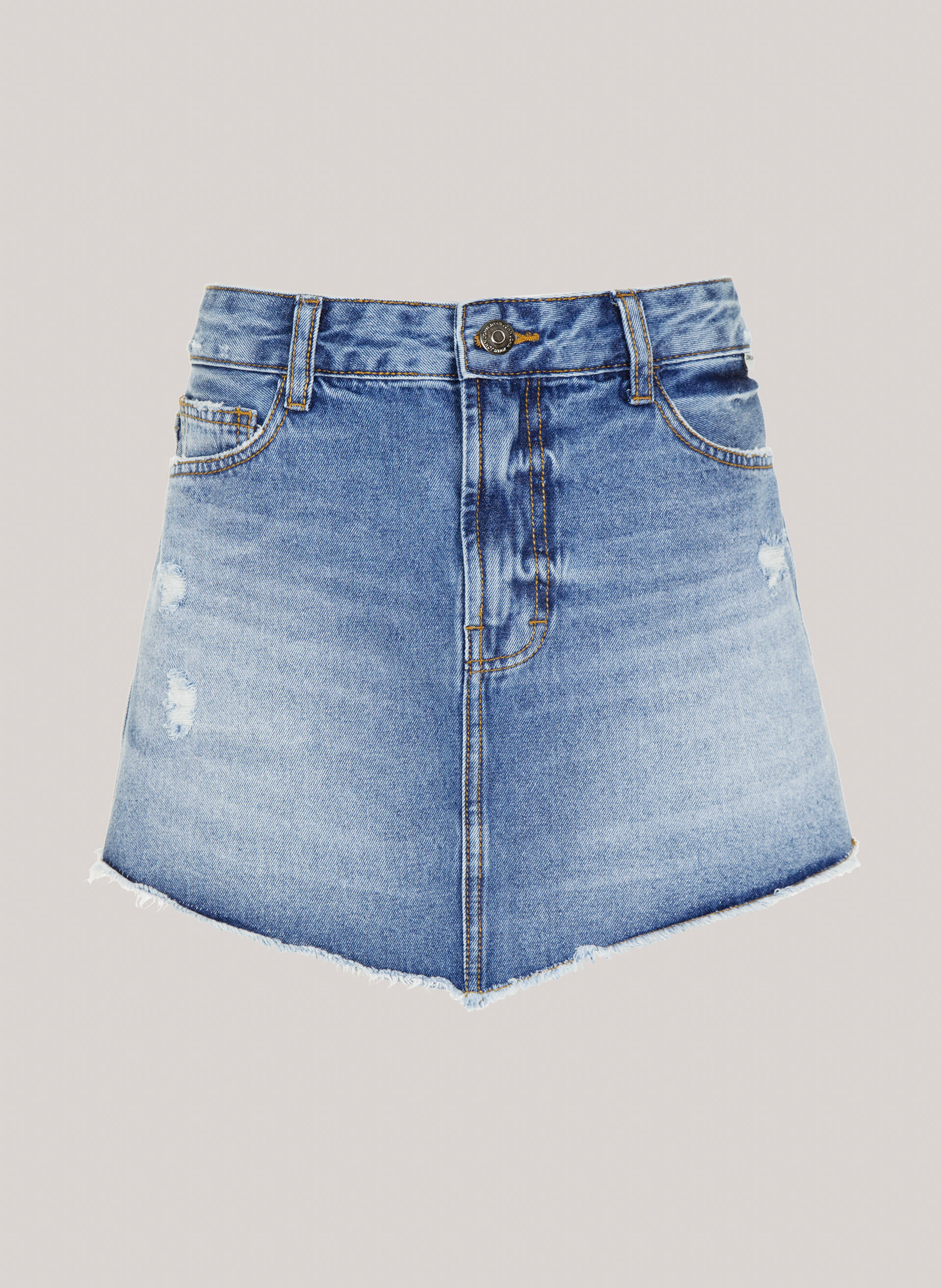 Saia Jeans Reta Bico Costa Rica John John Feminina