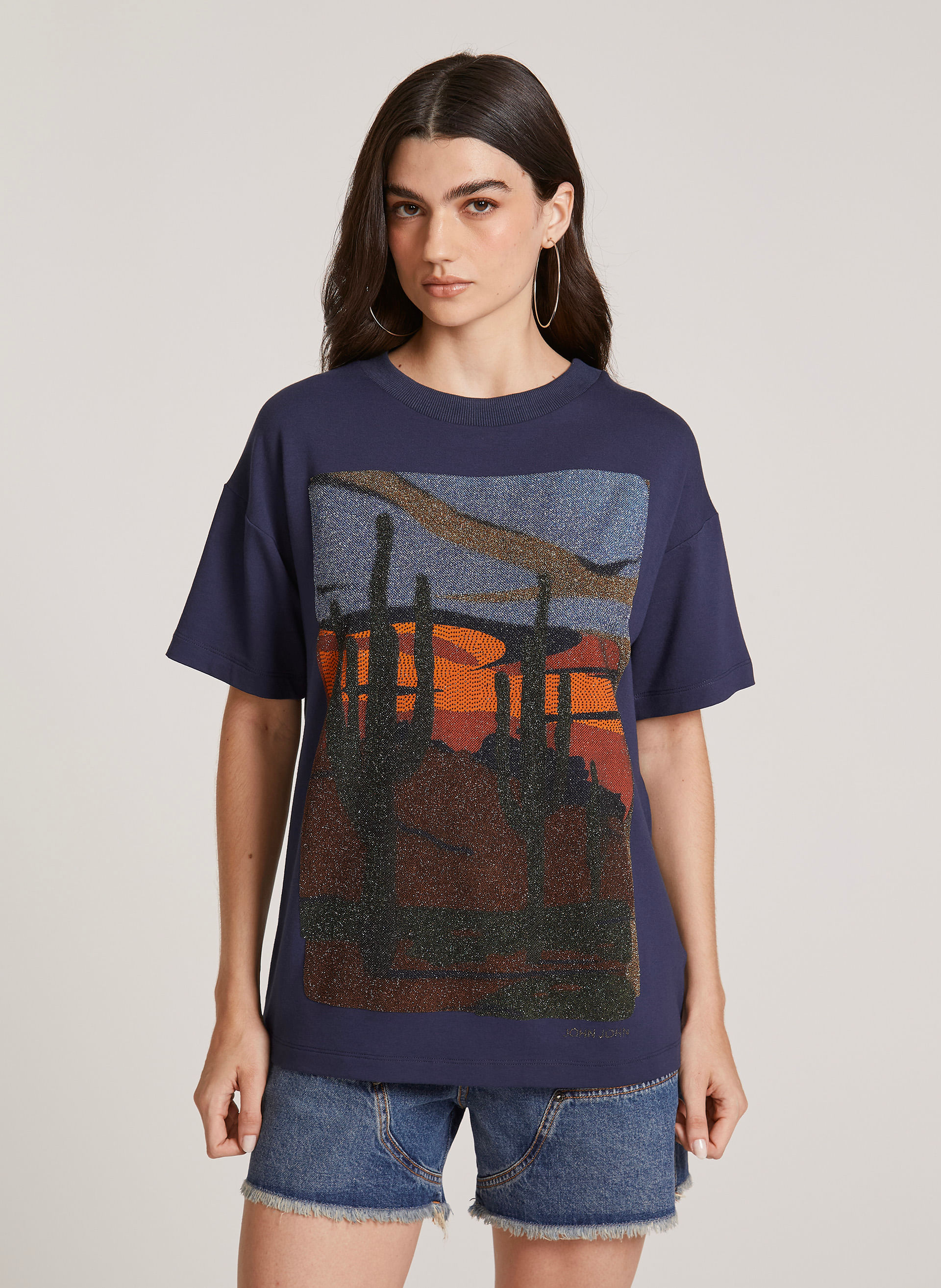 Camiseta Ampla West Valley John John Feminina
