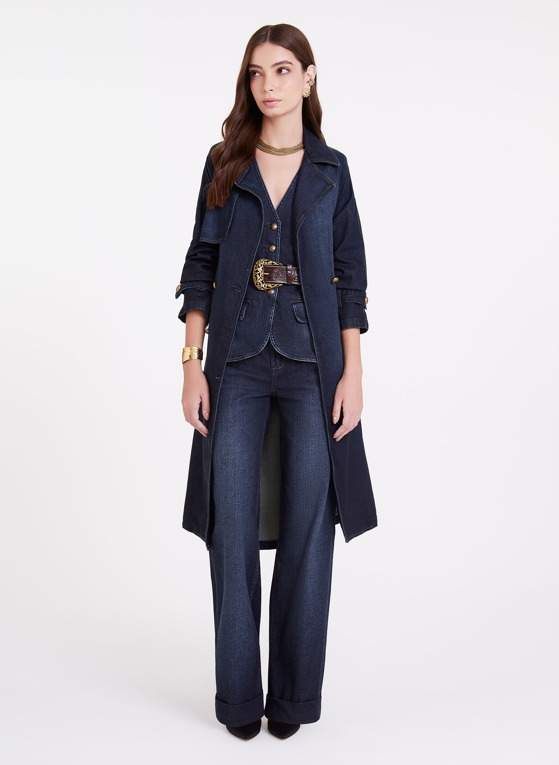Trench Coat Helen Dark Blue Bo.Bô Feminino