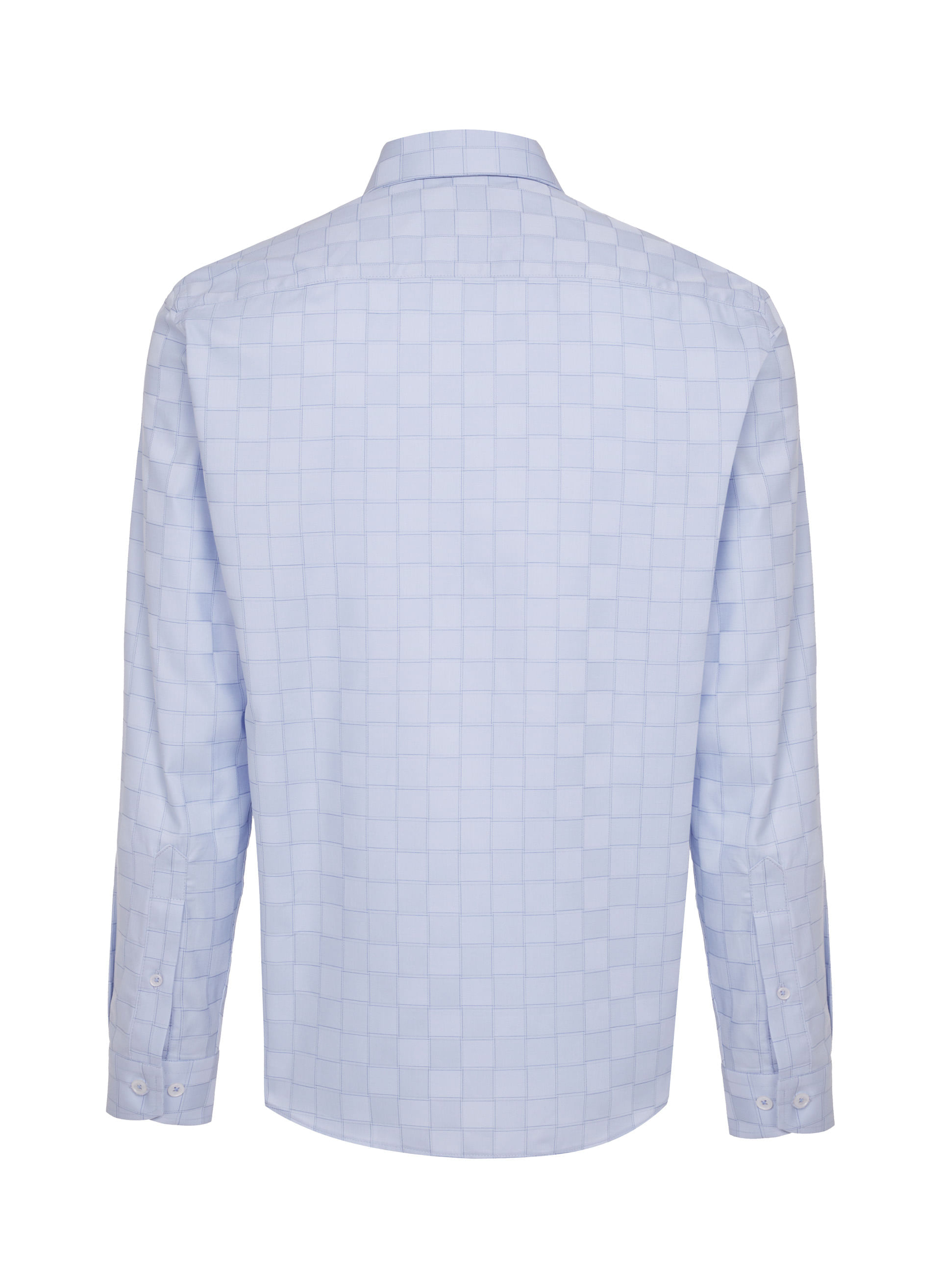 Camisa Slim Fit Jacquard Xadrez Masculina Individual