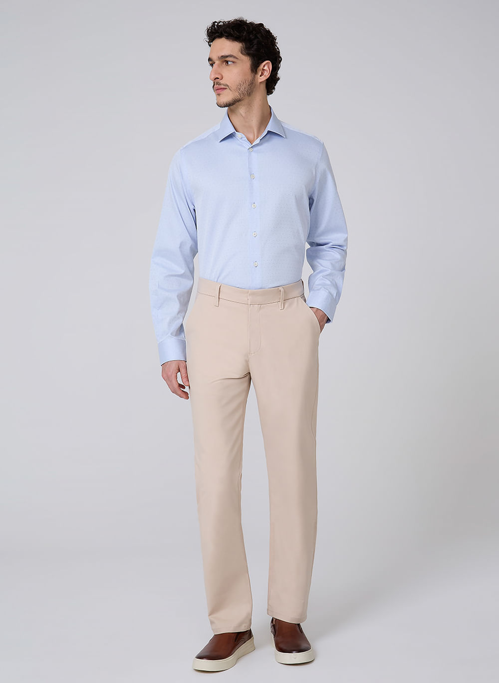 Camisa Slim Fit Maquinetada Thermo Control Dudalina Masculina