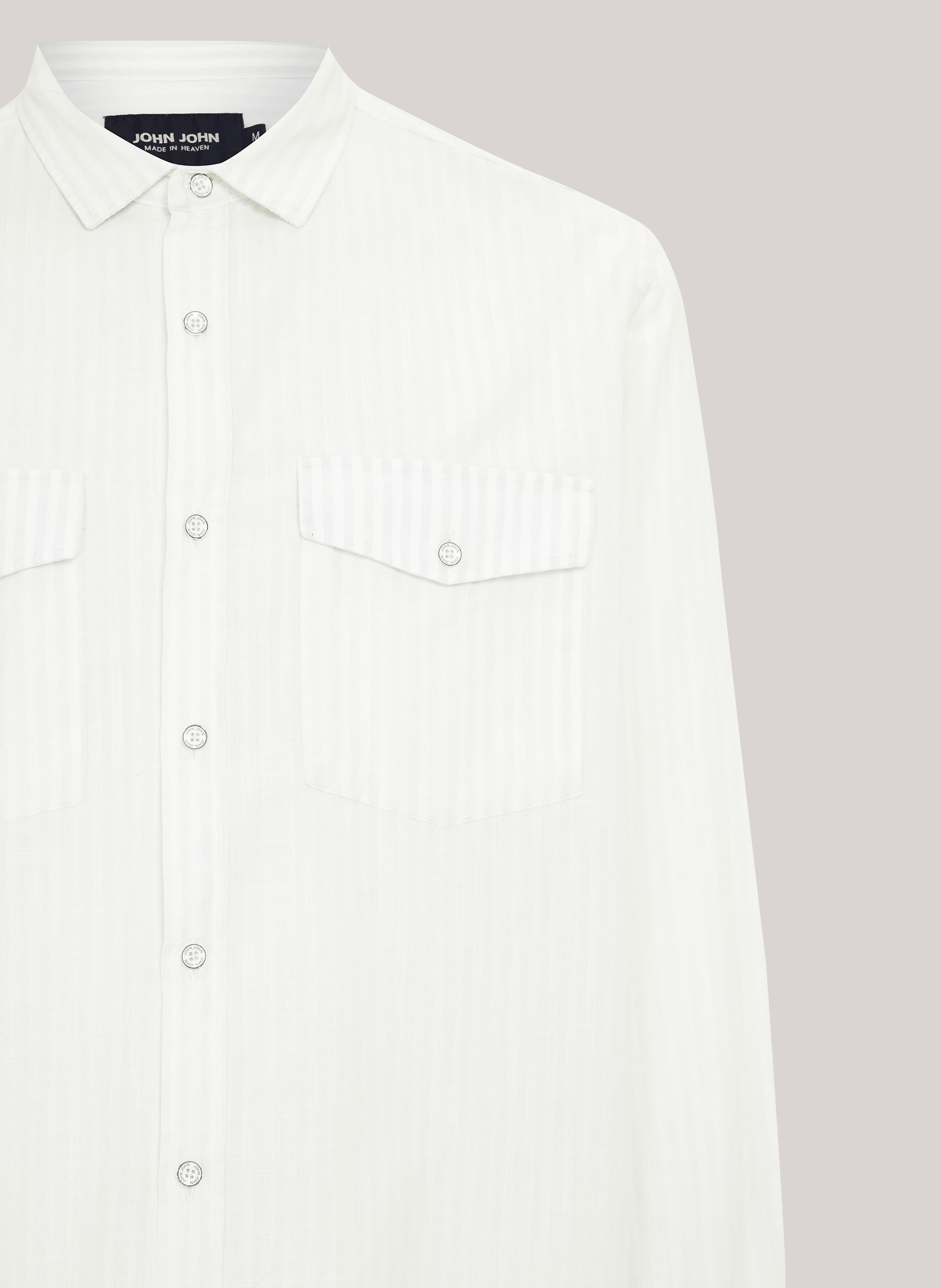 Camisa Relaxed Fit Light Blue Stripe John John Masculina