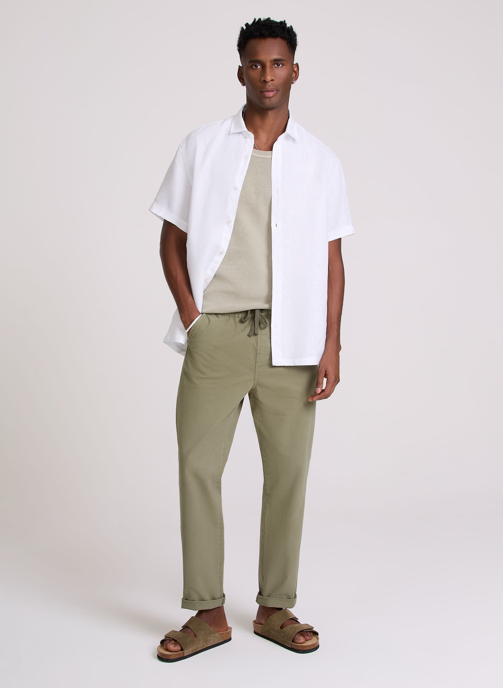 Calça Reta Porto Militar John John Masculina