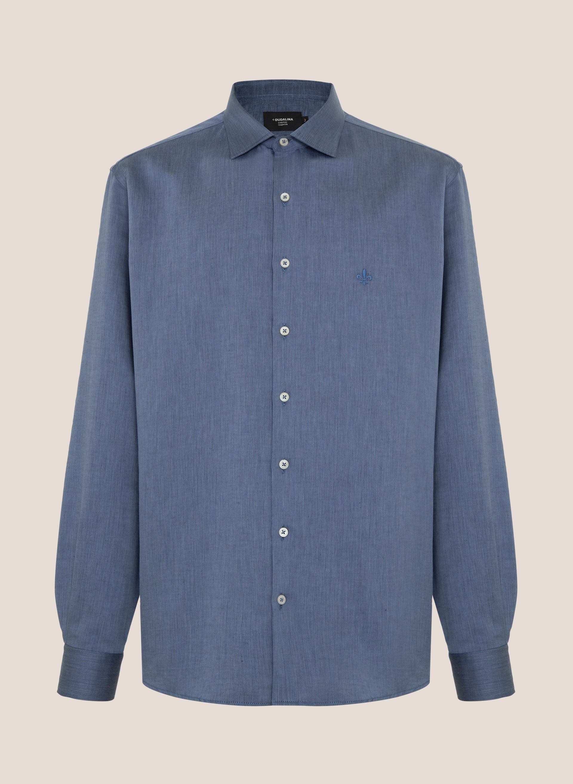 Camisa Comfort Fit Linen Blend Dudalina Masculina