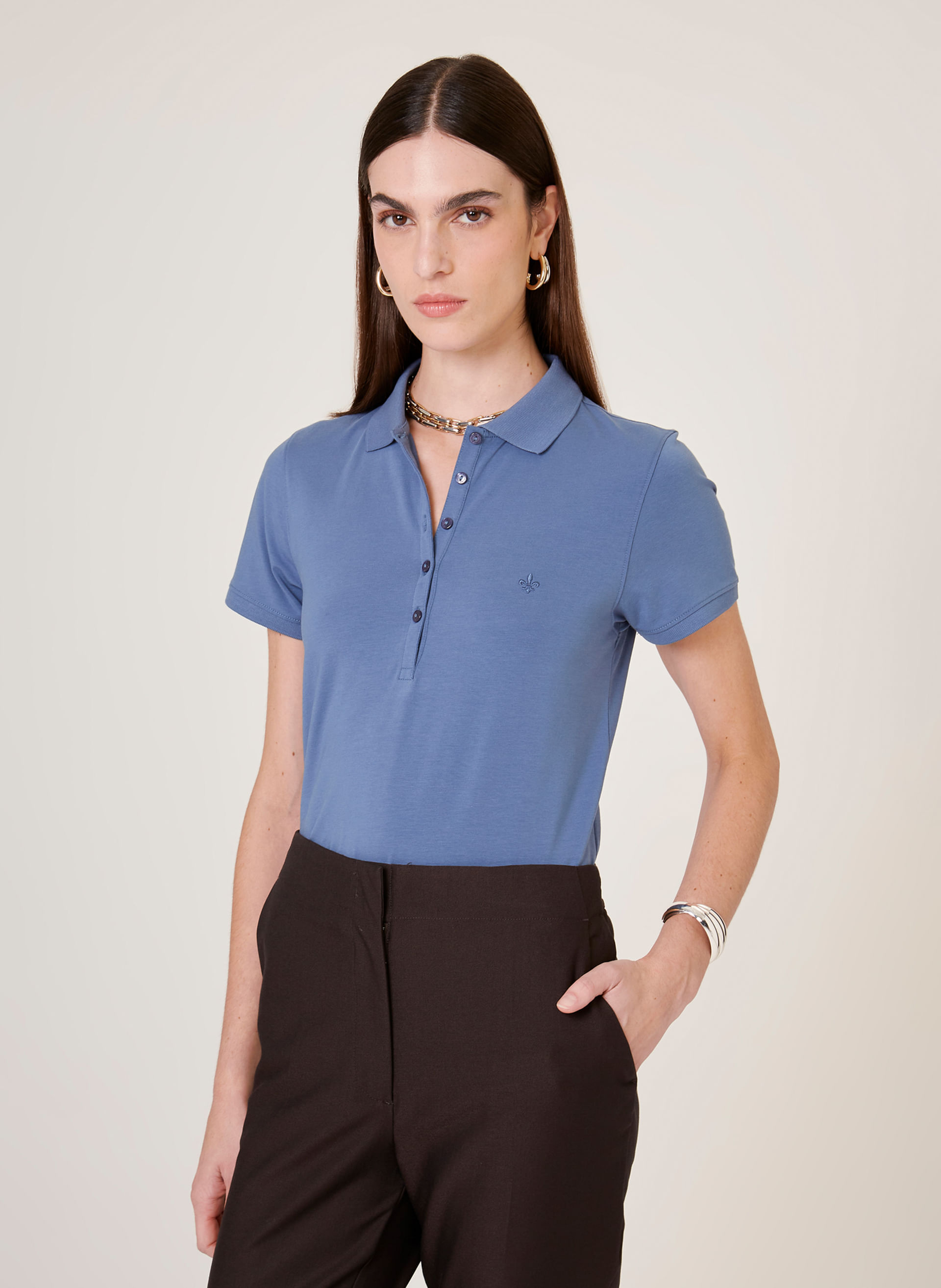 Polo Algodão Peruano Dudalina Feminina