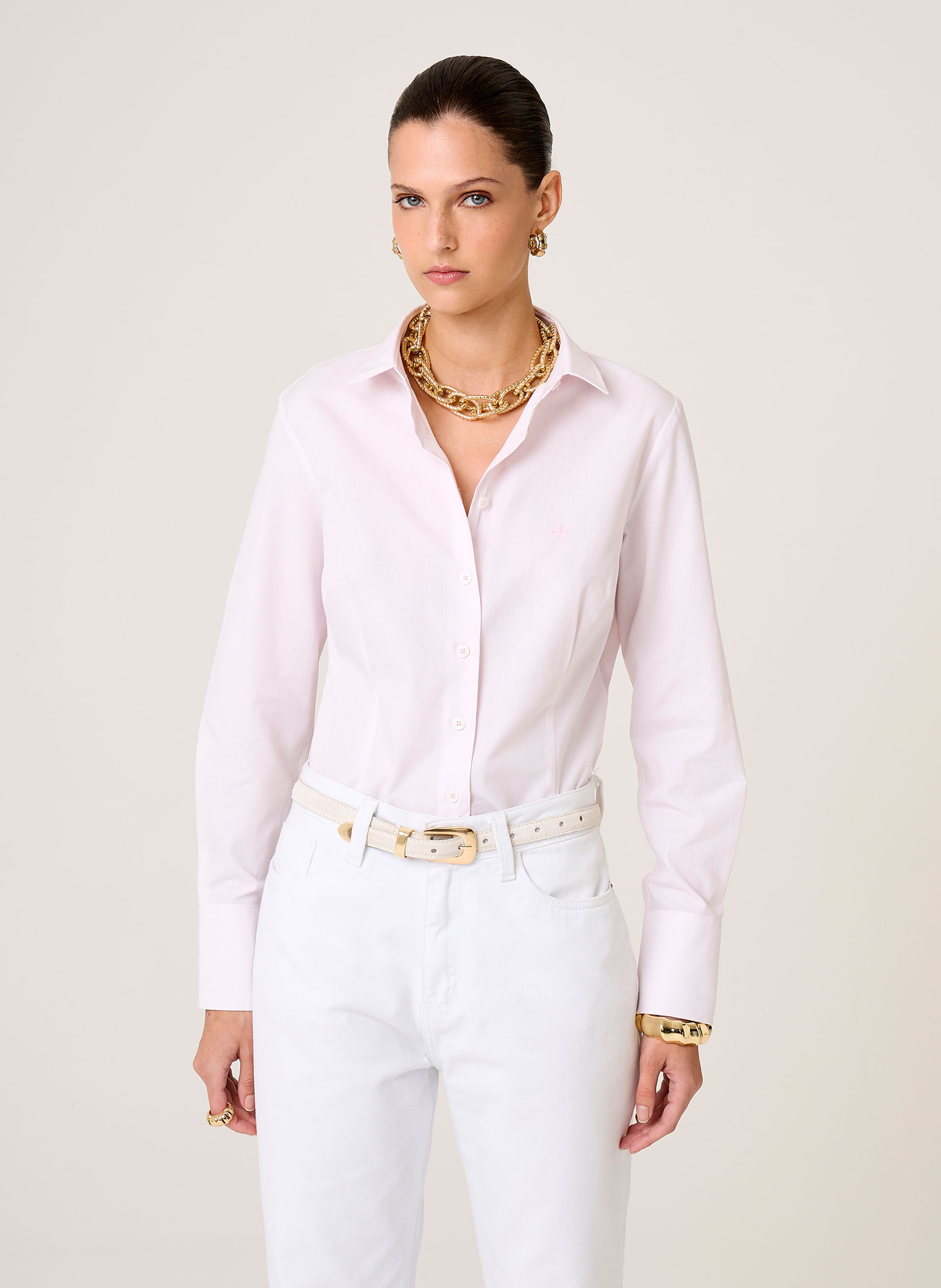 Camisa Slim Fit Listrada Dudalina Feminina