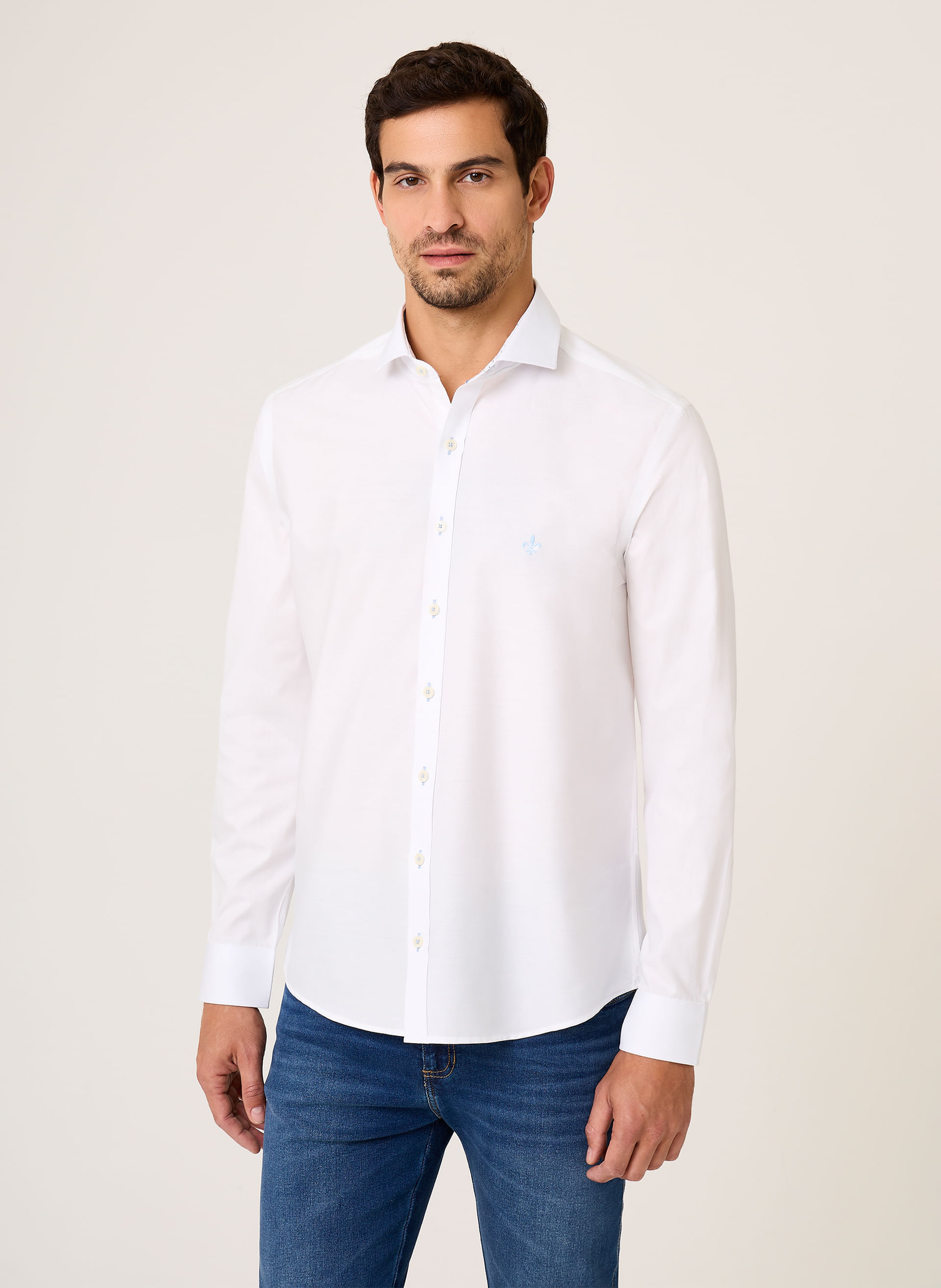 Camisa Slim Fit Tricoline Lis Dudalina Masculina