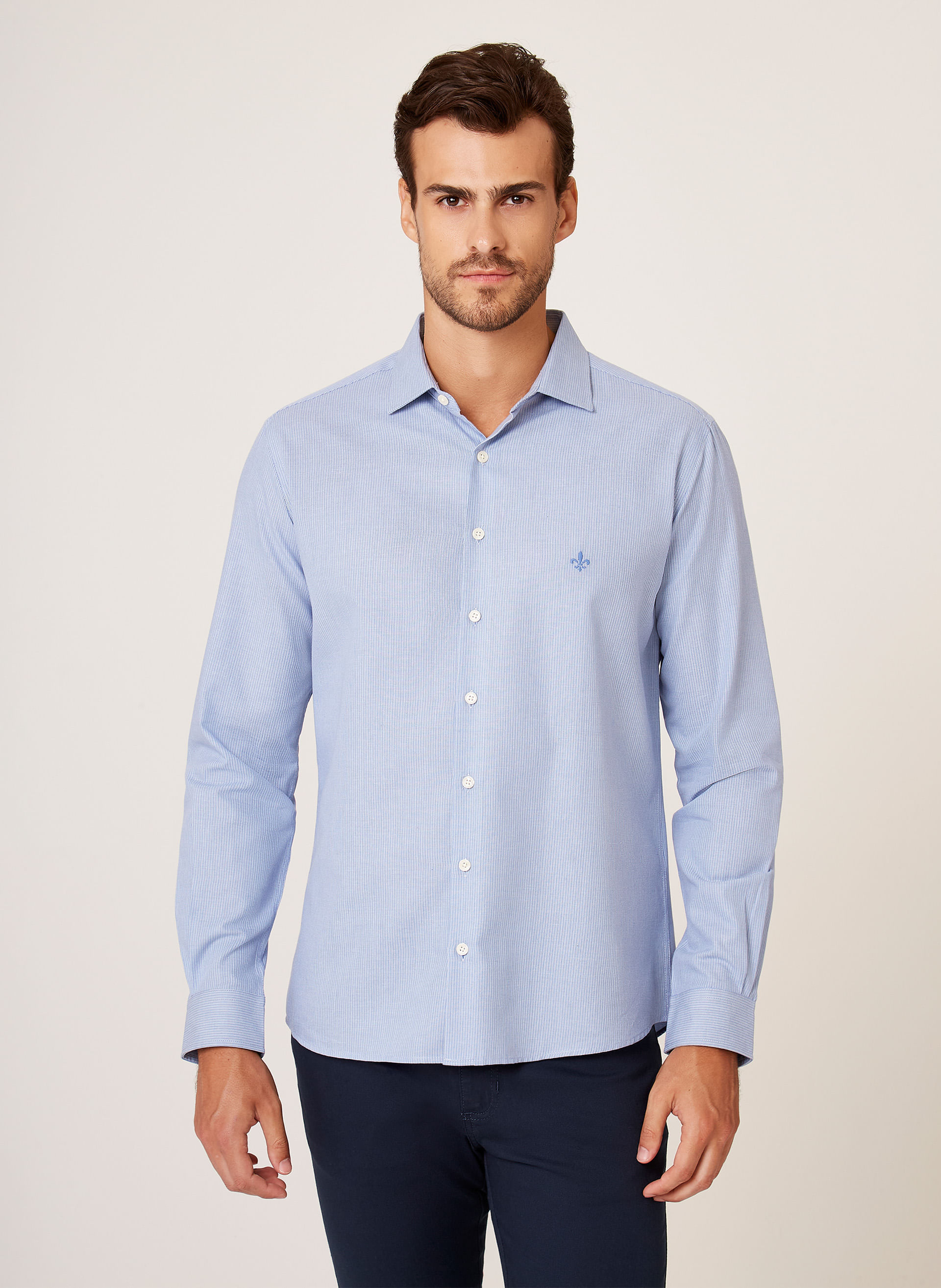 Camisa Slim Fit Listrada Dudalina Masculina