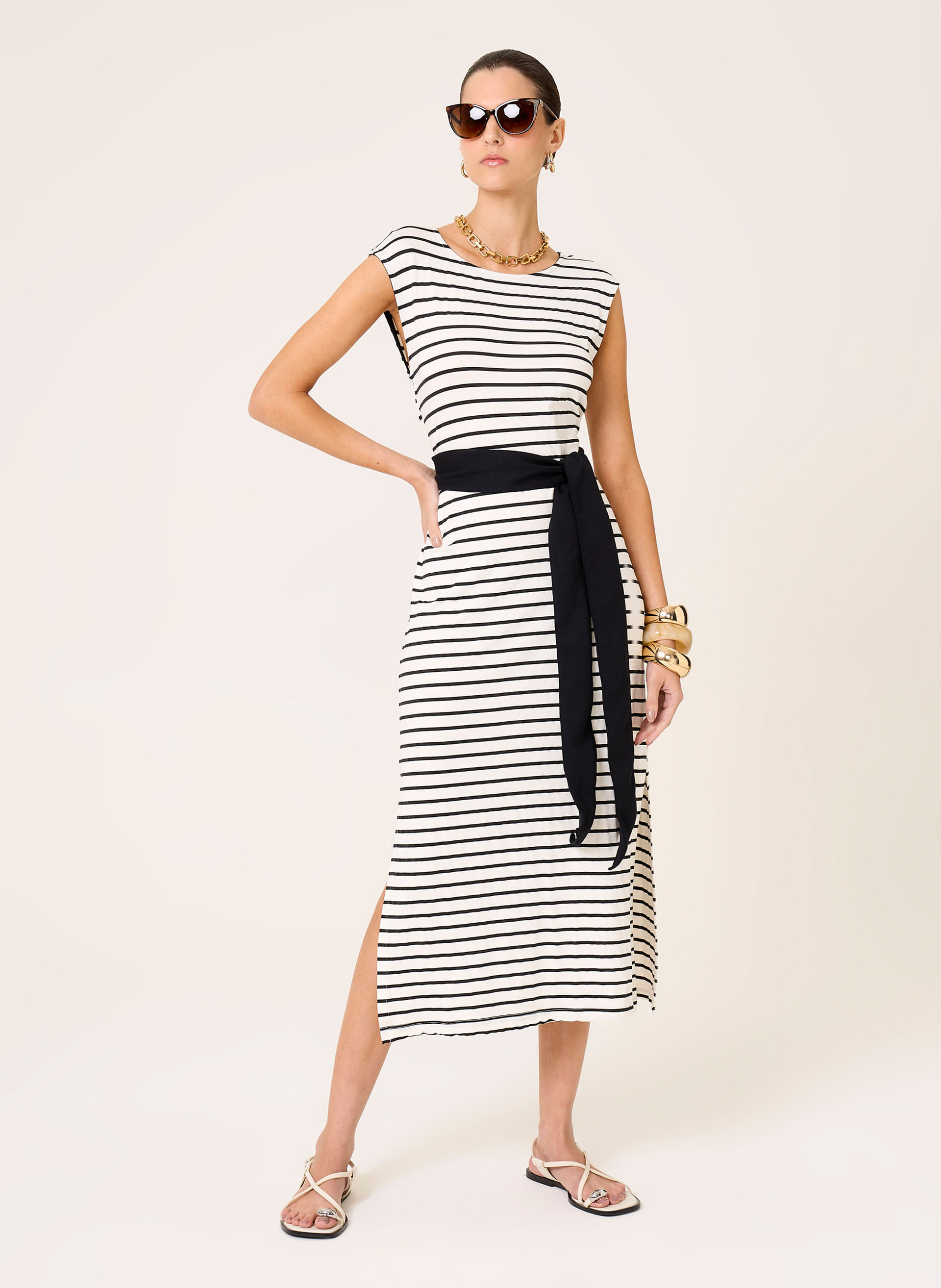 Vestido Ruth Listrado Dudalina Feminina