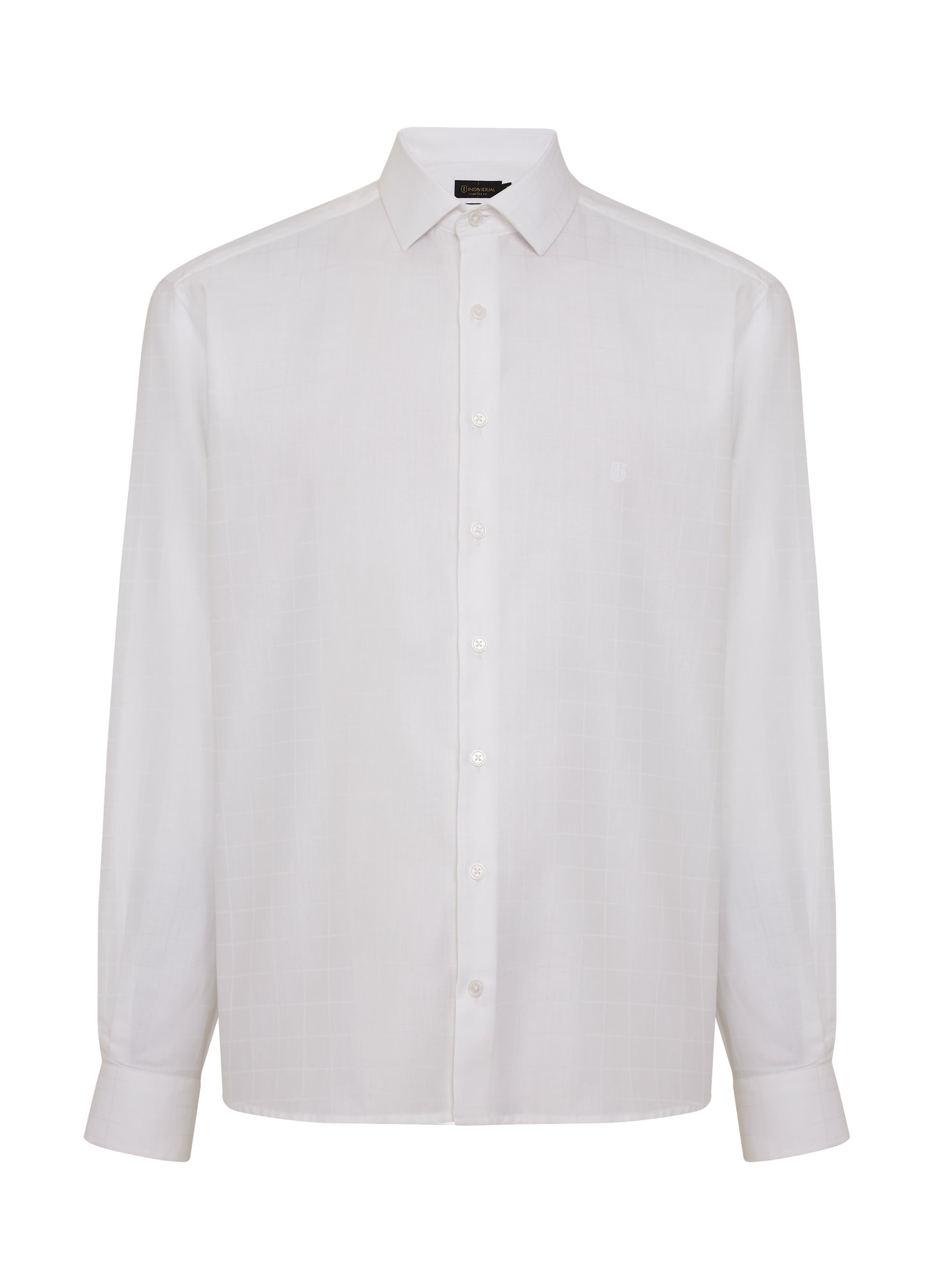 Camisa Comfort Fit Jacquard Xadrez Masculina Individual