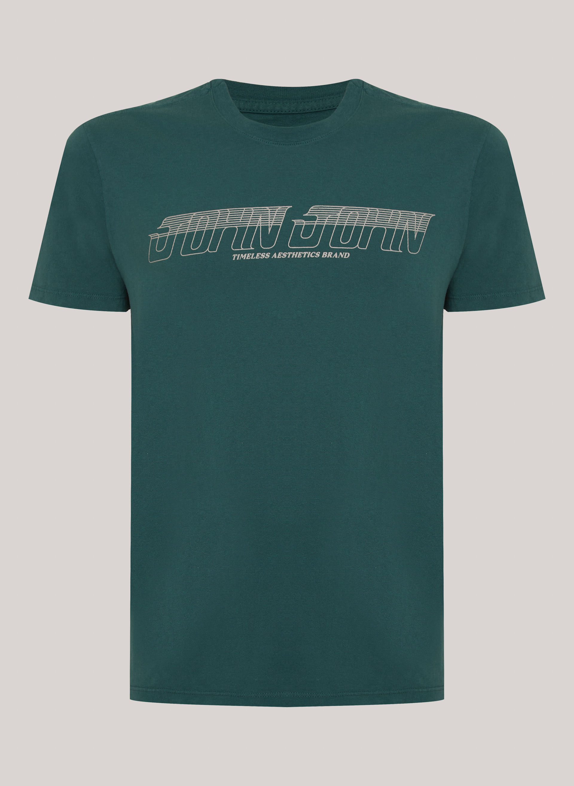 Camiseta Slim Fit Frequency Verde John John Masculina
