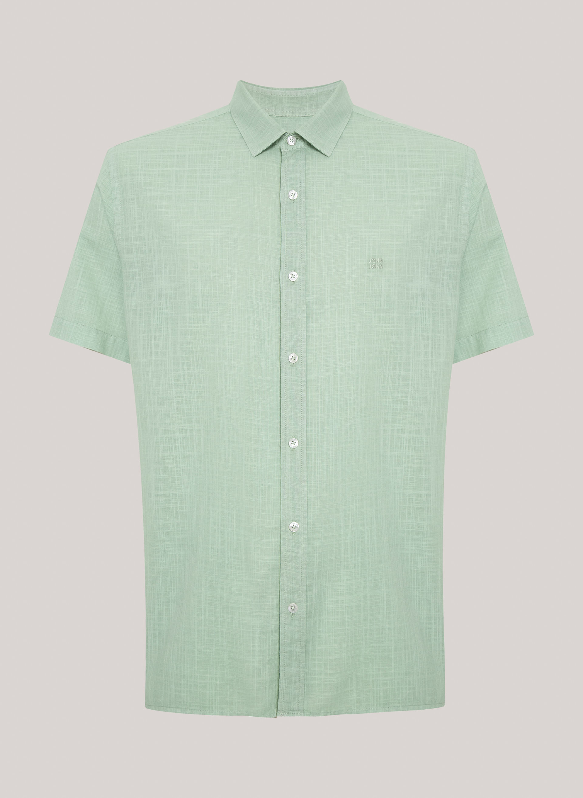 Camisa Relaxed Fit Cotton Green John John Masculina