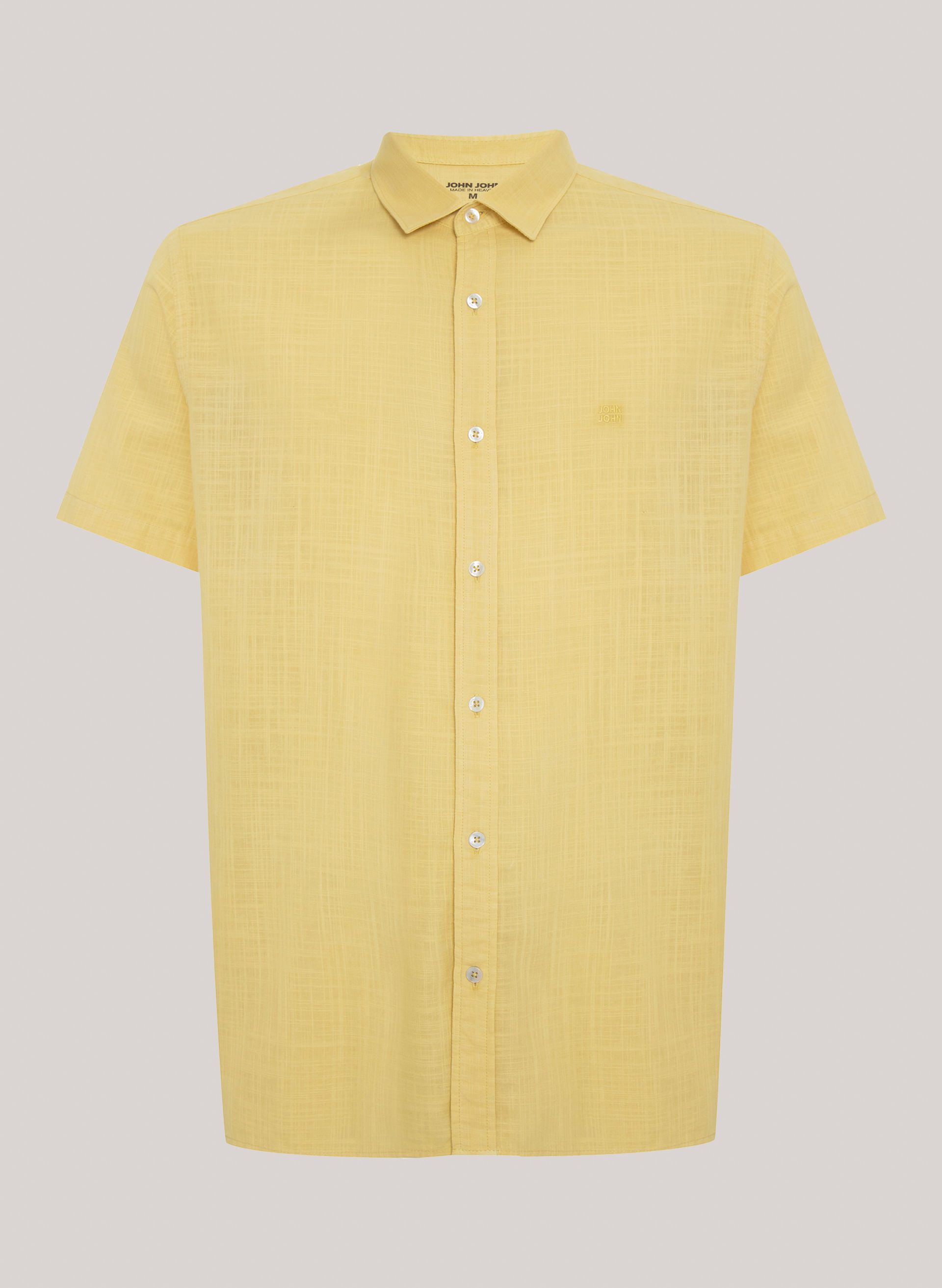 Camisa Relaxed Fit Cotton Yellow John John Masculina