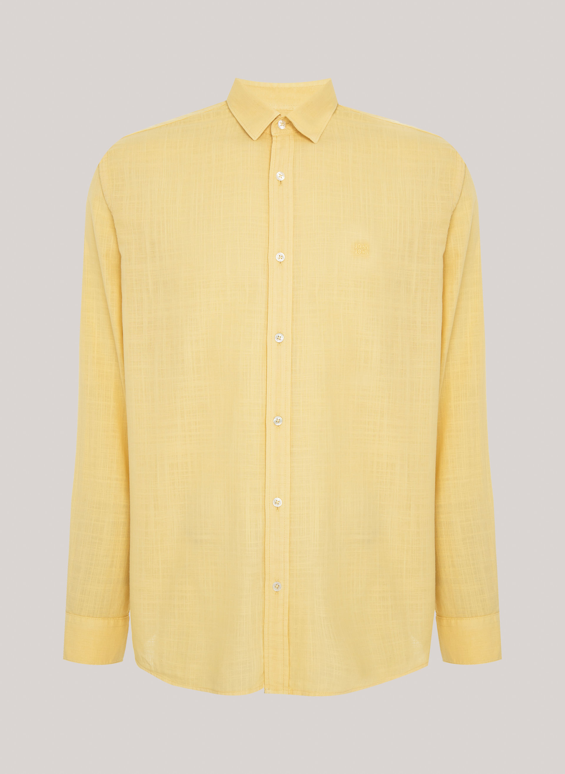 Camisa Relaxed Fit Cotton Yellow John John Masculina