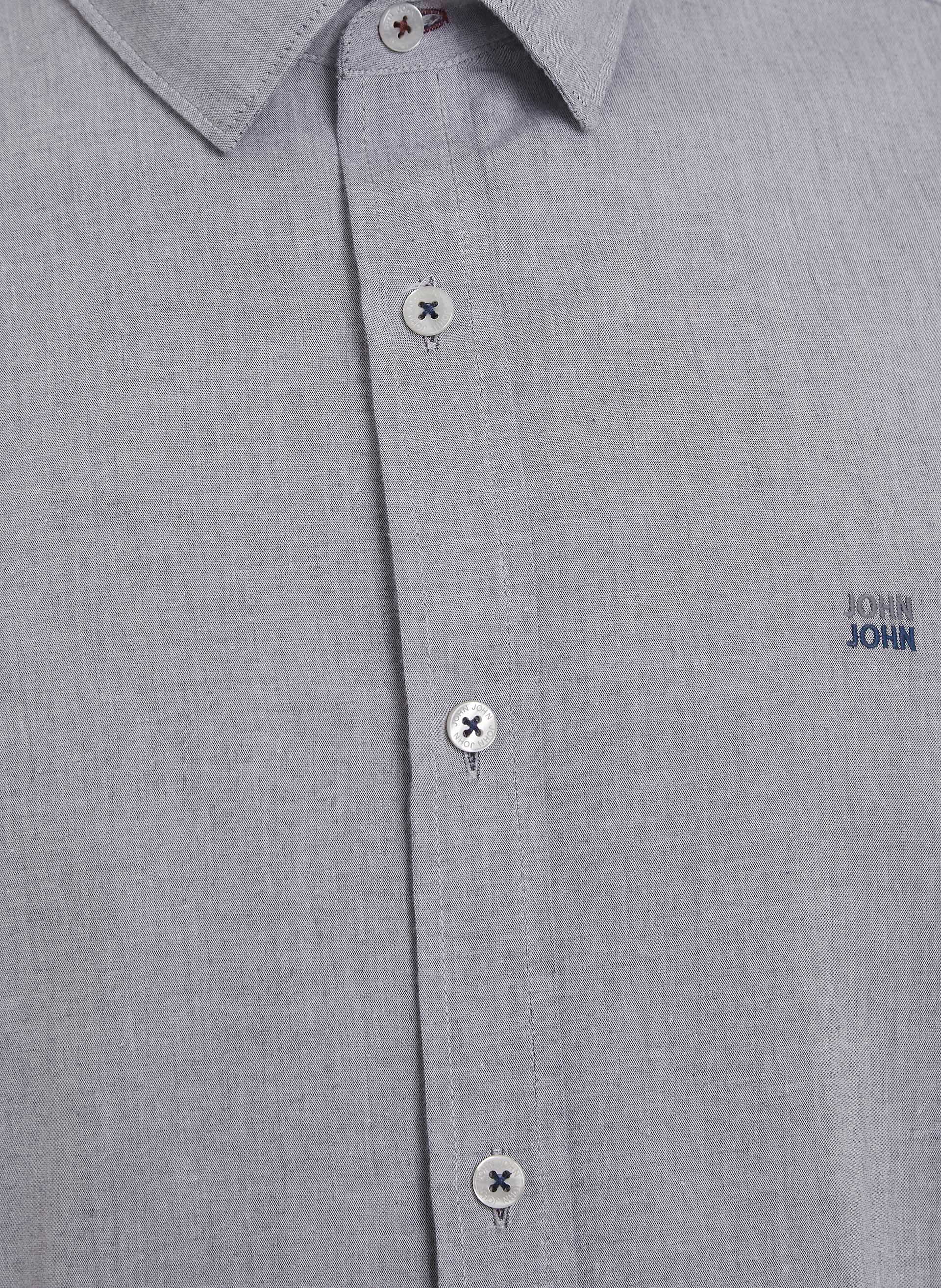 Camisa Regular Fit Chambray Blue John John Masculina
