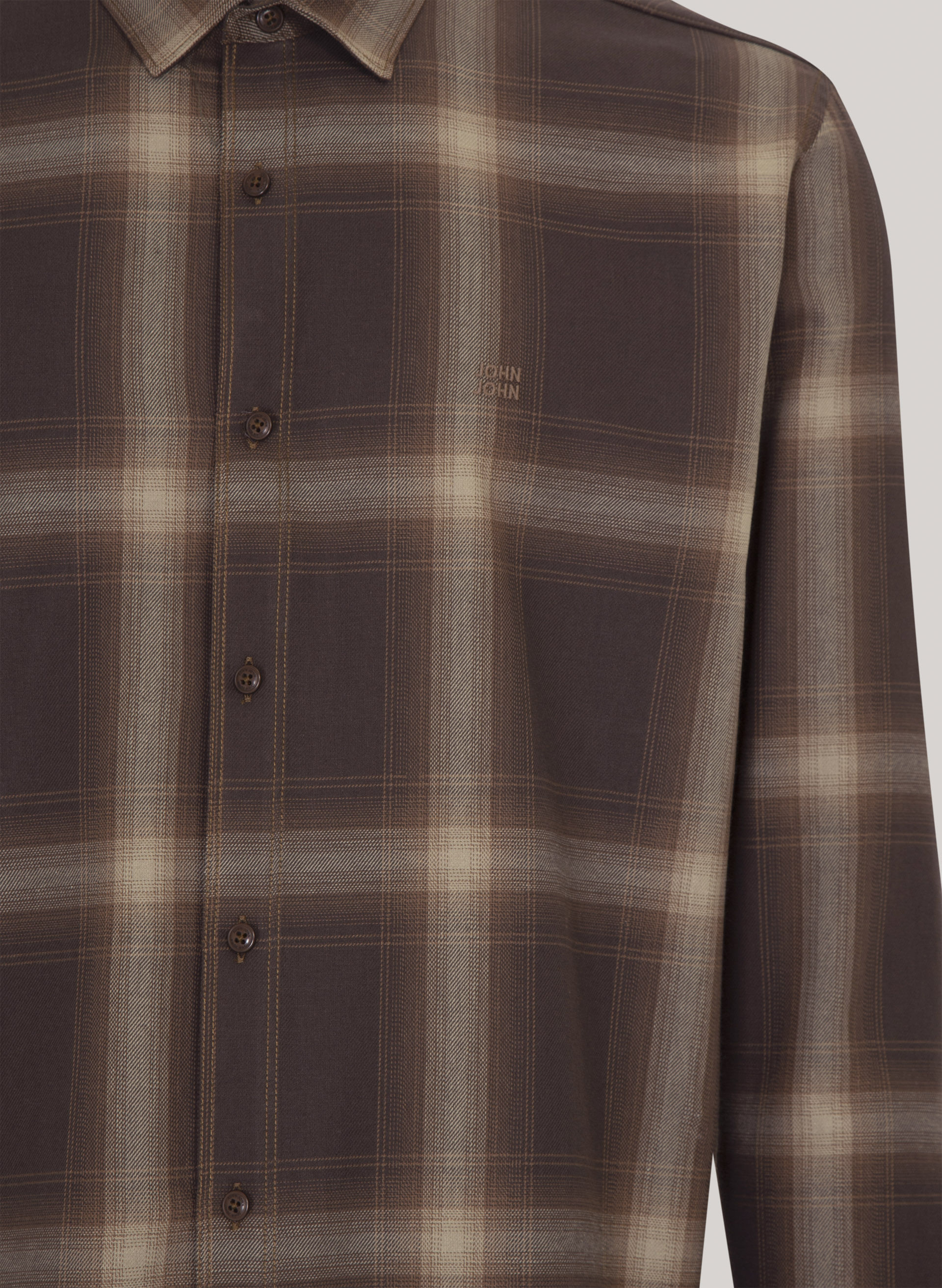 Camisa Relaxed Fit Brown Plaid John John Masculina