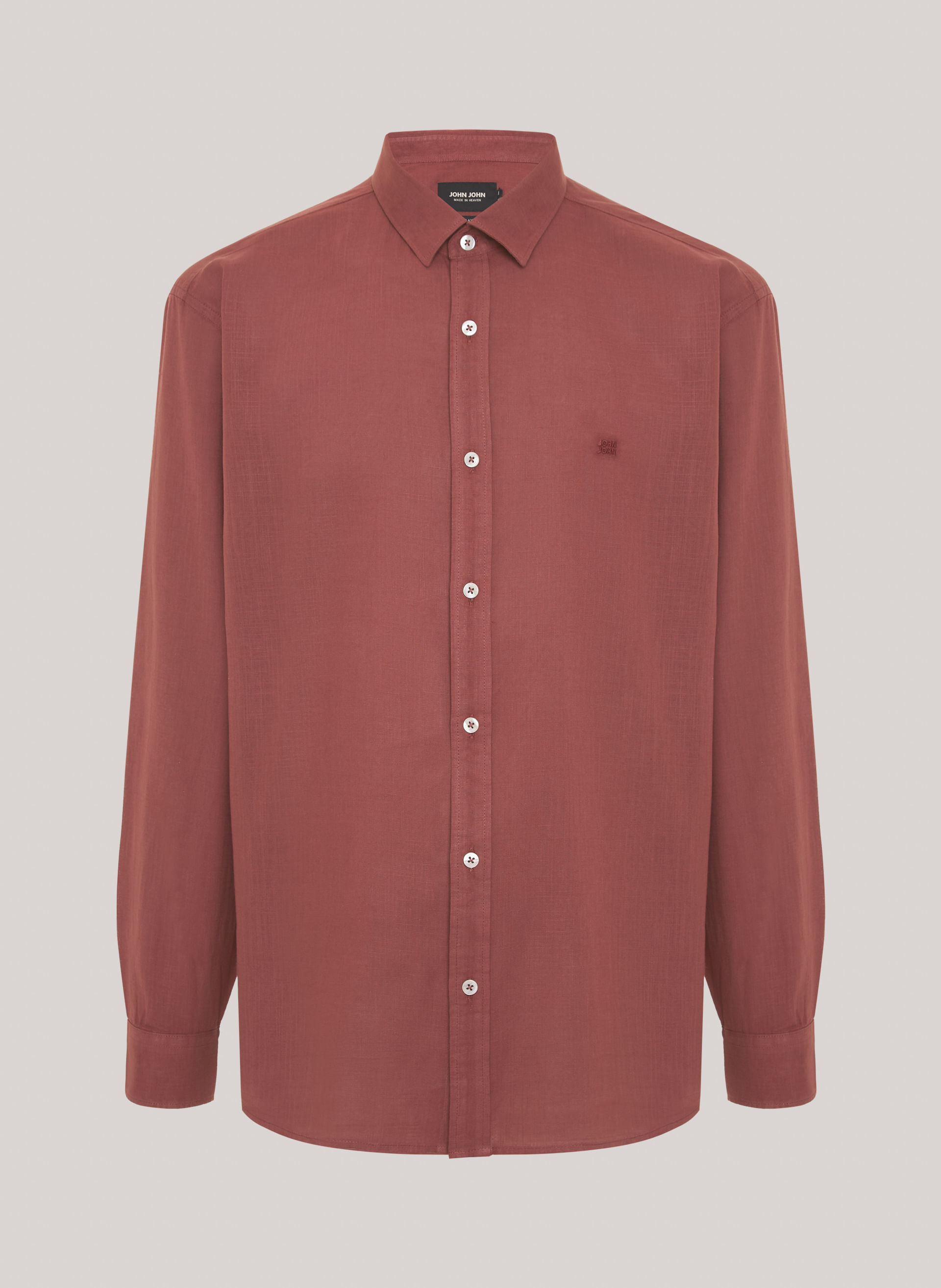 Camisa Relaxed Fit Cotton Wine John John Masculina