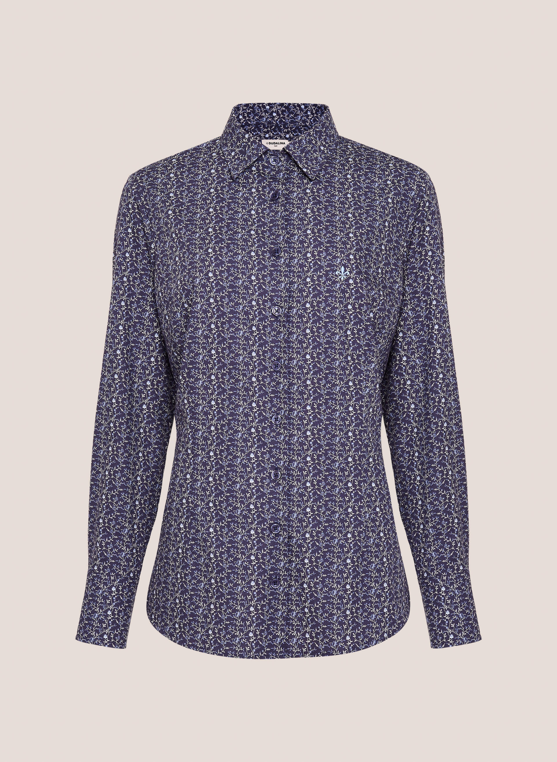 Camisa Slim FIt Estampada Floral Dudalina Feminina