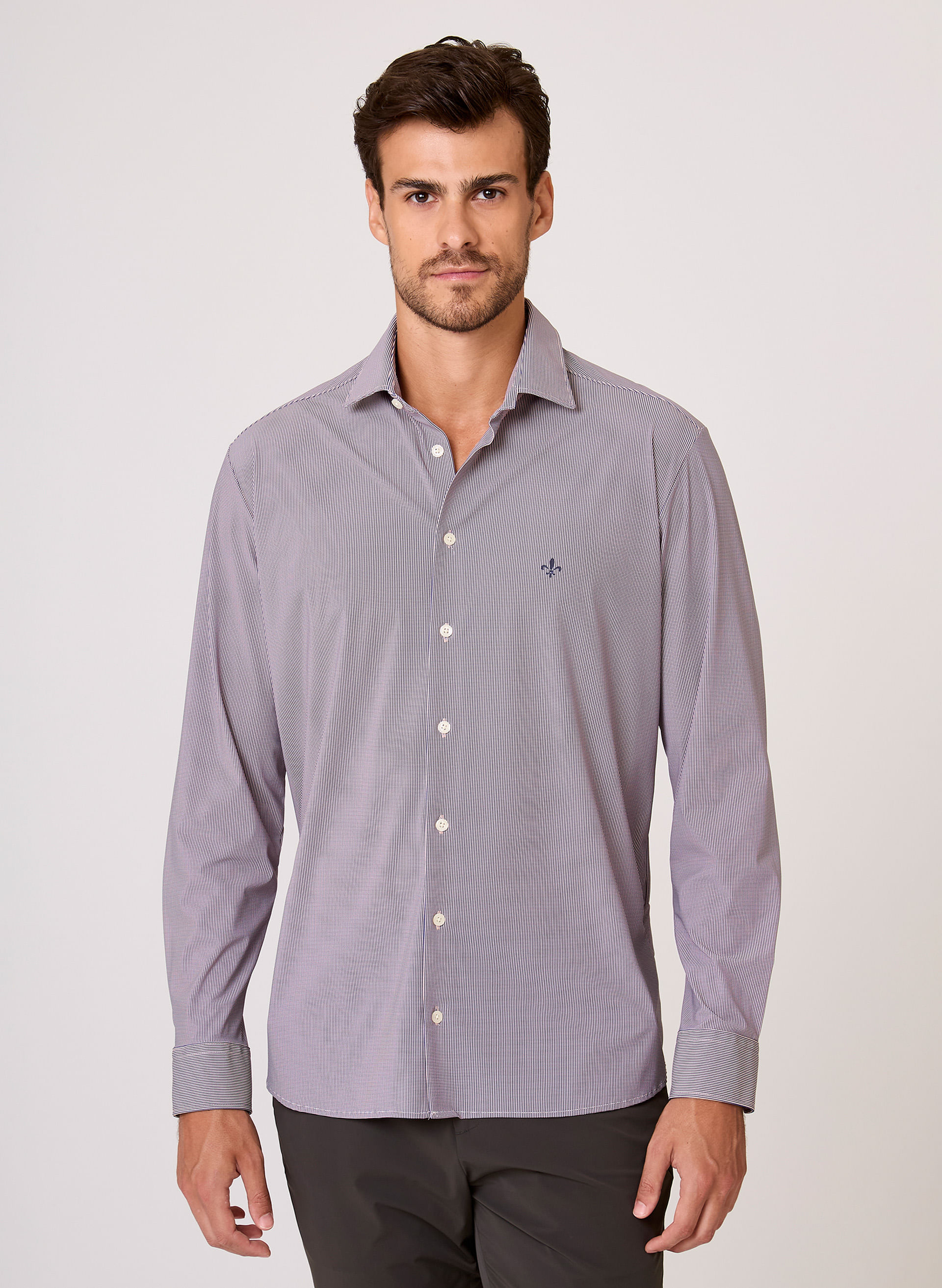 Camisa Comfort Fit Performance Micro Xadrez Dudalina Masculina