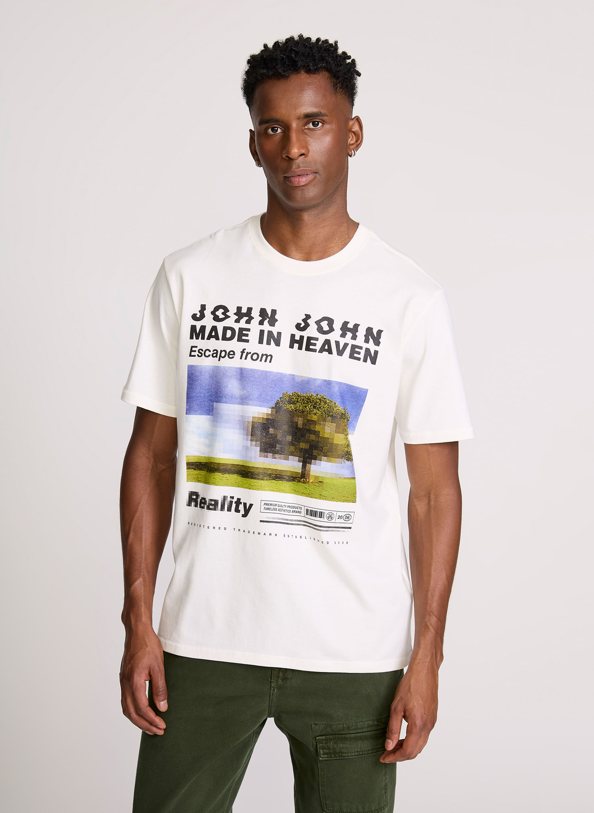 Camiseta Relaxed Fit Escape From Real John John Masculina