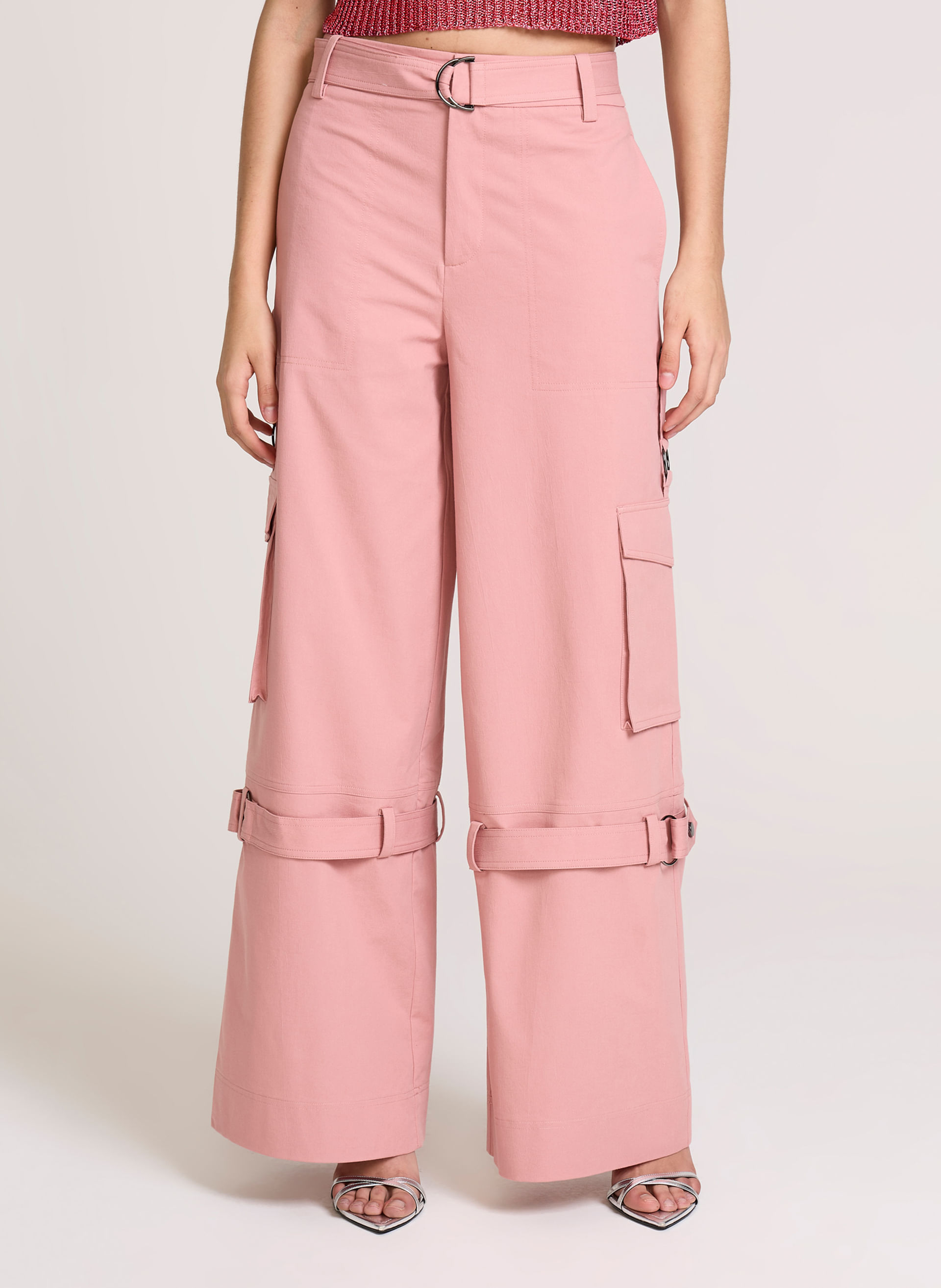 Calça Reta Dense Rosa John John Feminina