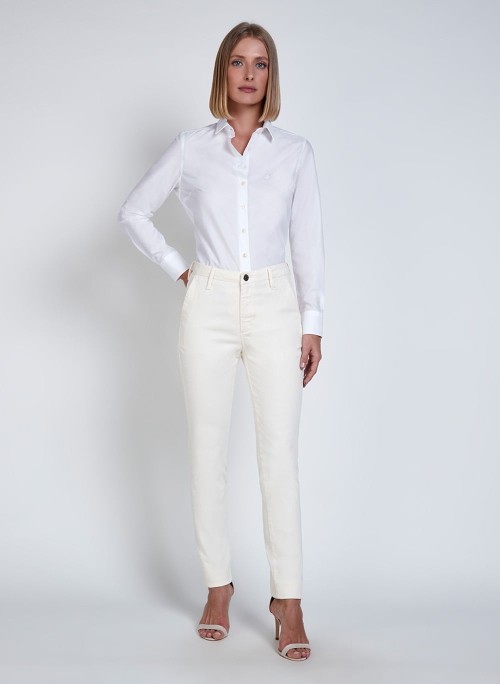 Camisa Luxury Cetim de Algodão Lisa Dudalina Feminina