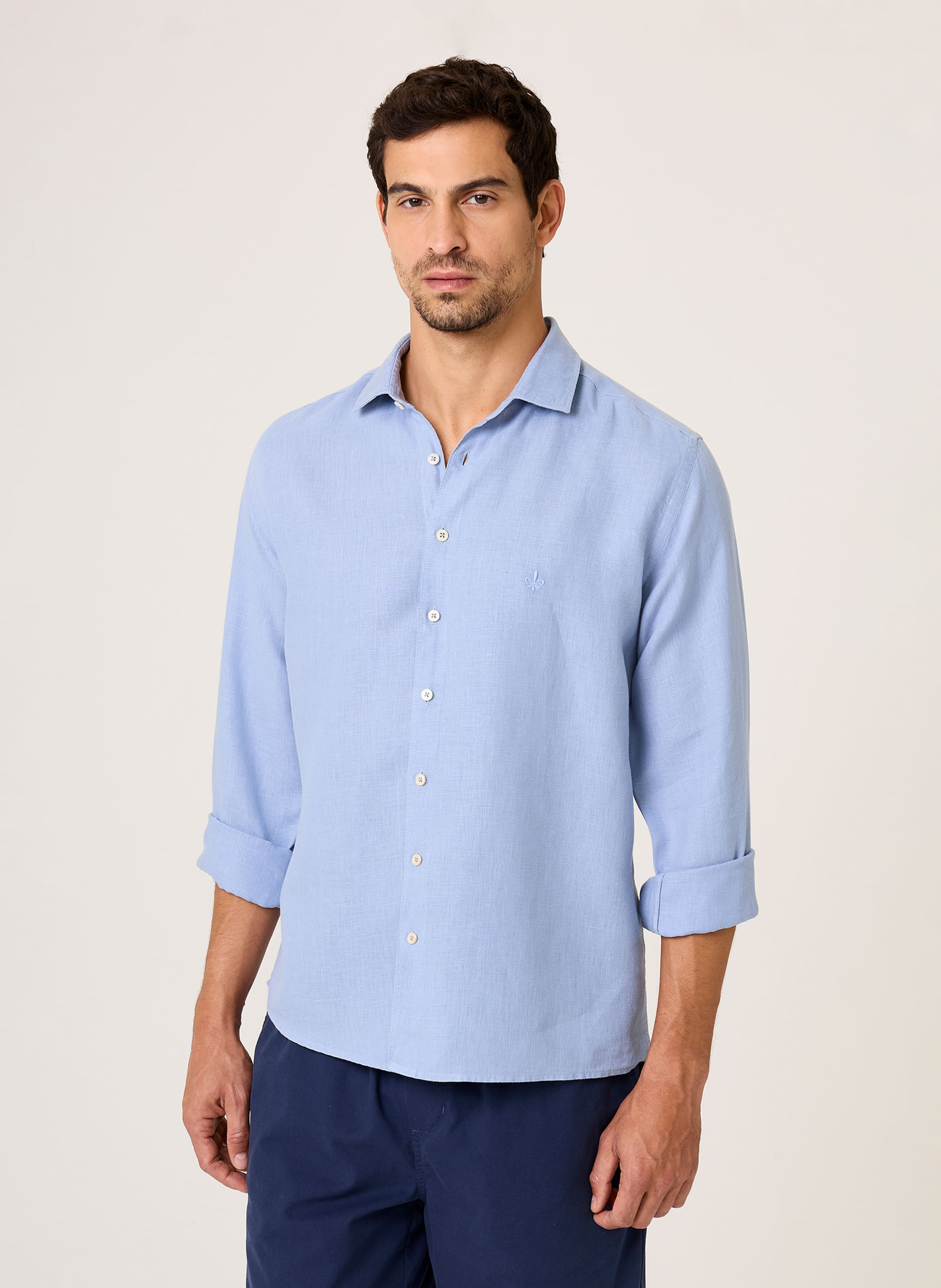 Camisa Slim Fit Linho Dudalina Masculina