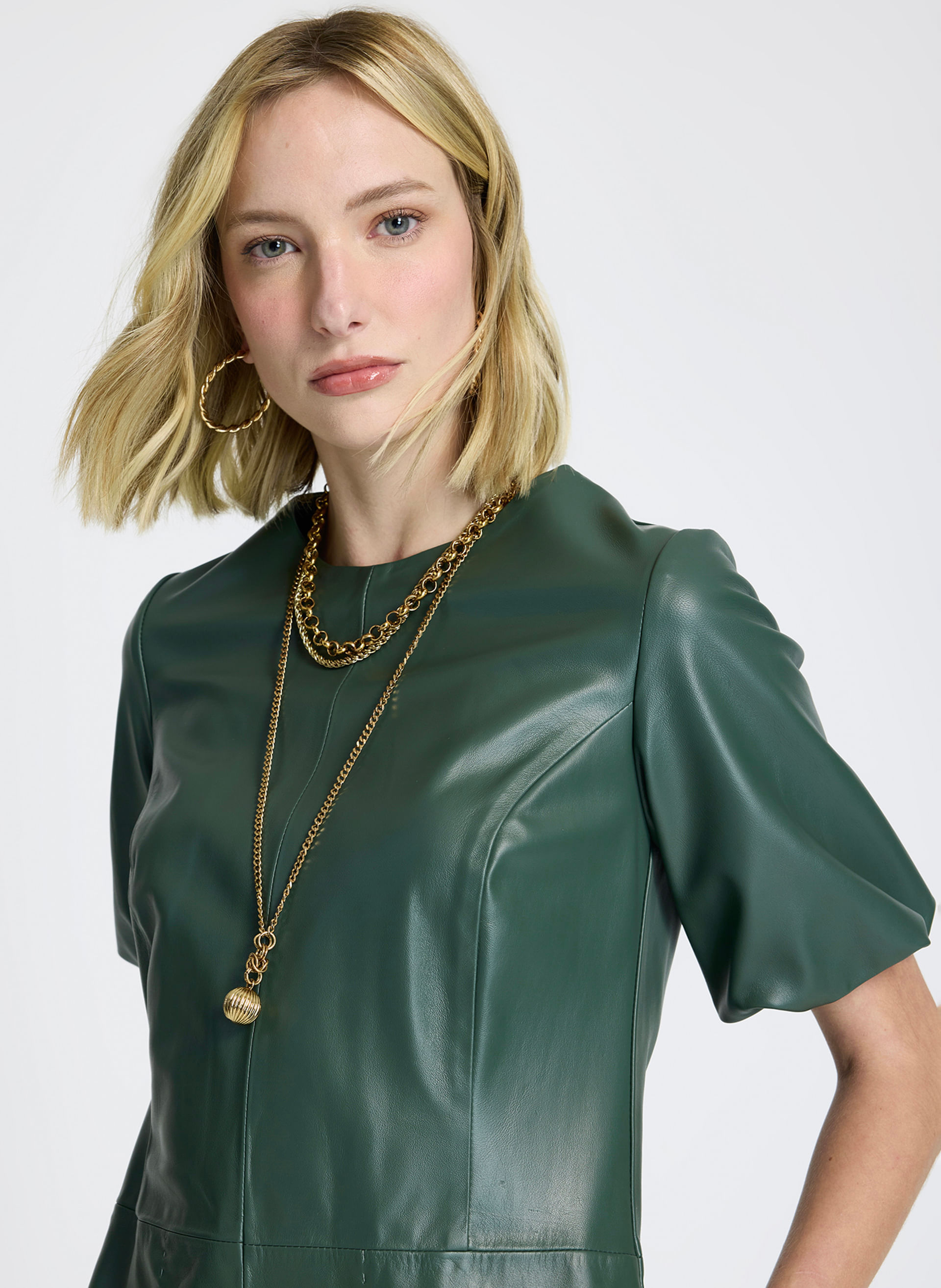 Vestido Le Lis Edna Couro Feminino