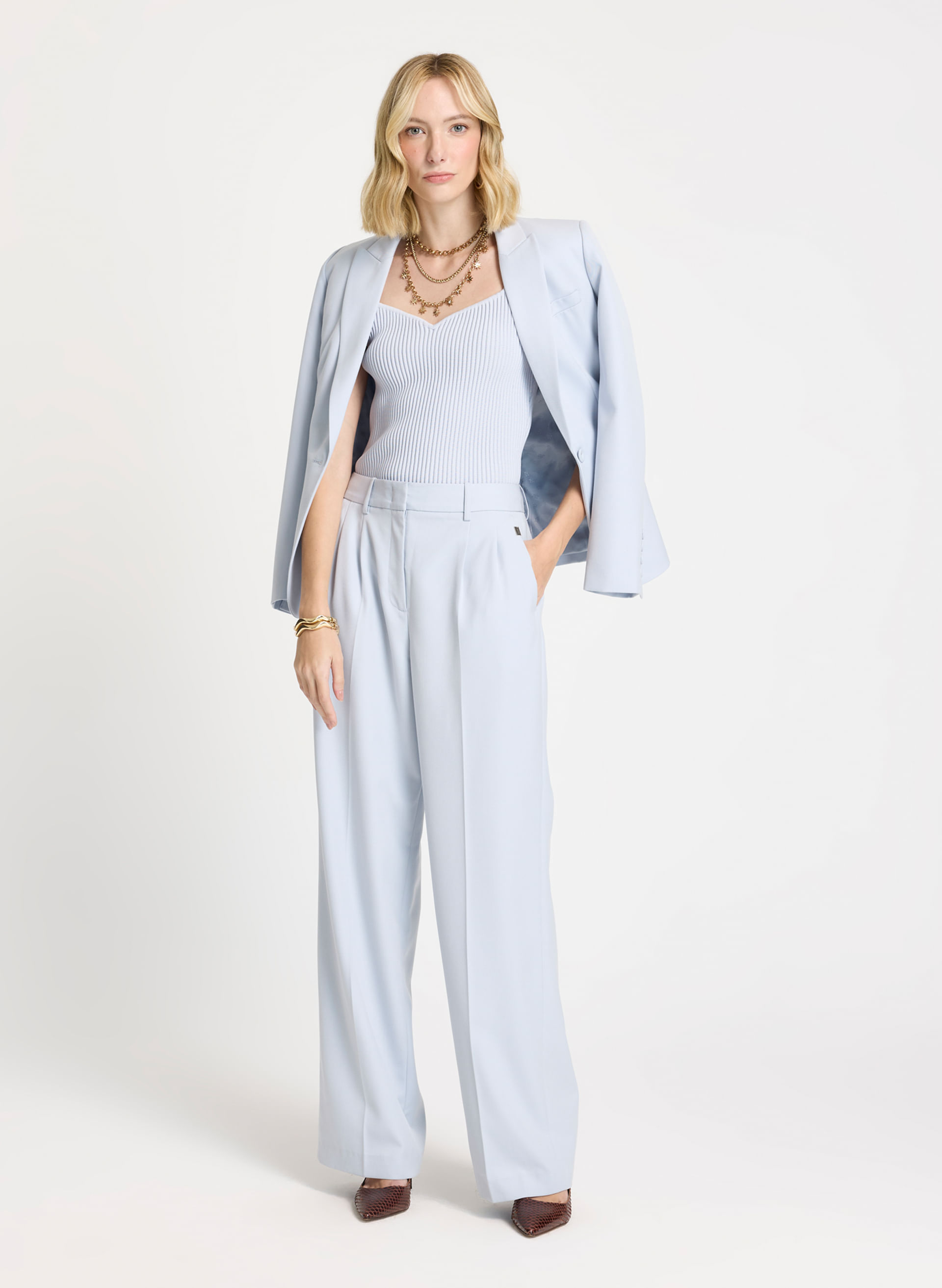 Calça Le Lis Stella Pregas Feminina