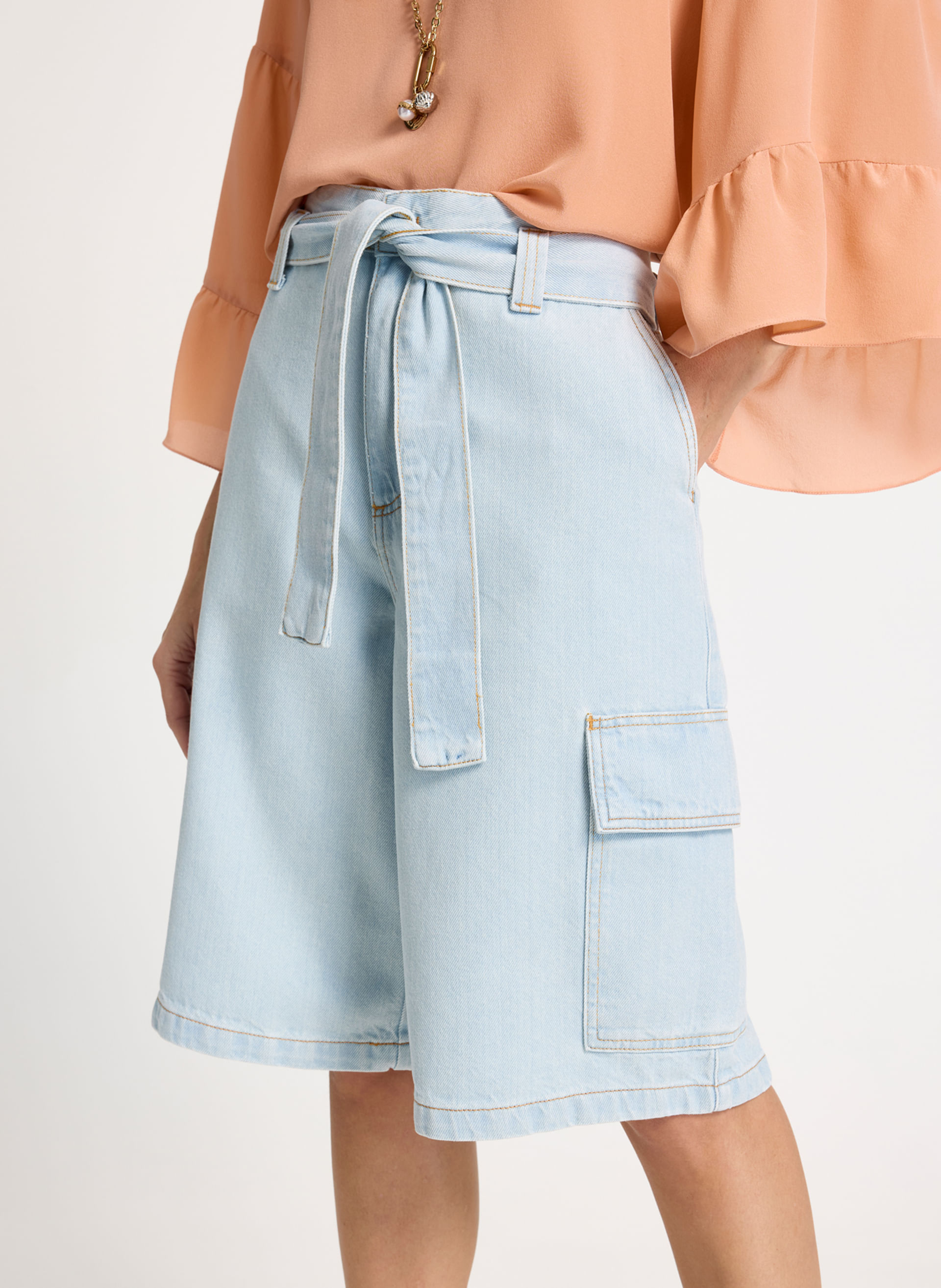 Bermuda Le Lis Clochard Malu Jeans Feminina