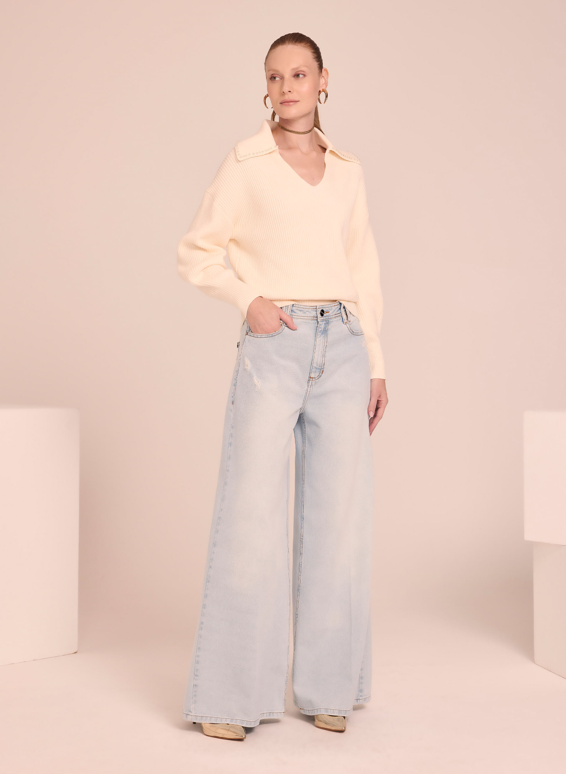 Calça Le Lis Pantalona Fran Feminina