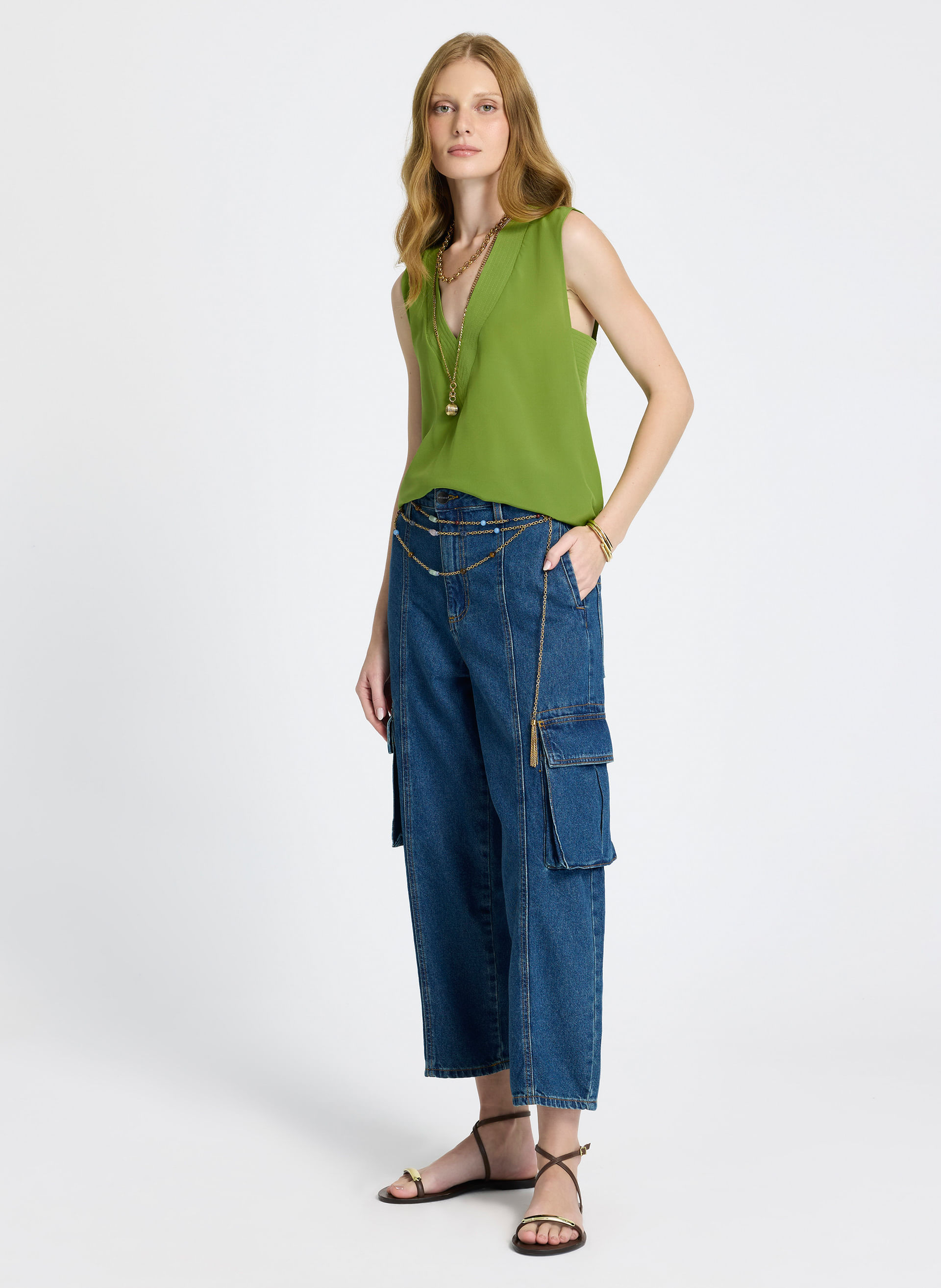 Calça Le Lis Cargo New Marina Jeans Feminina