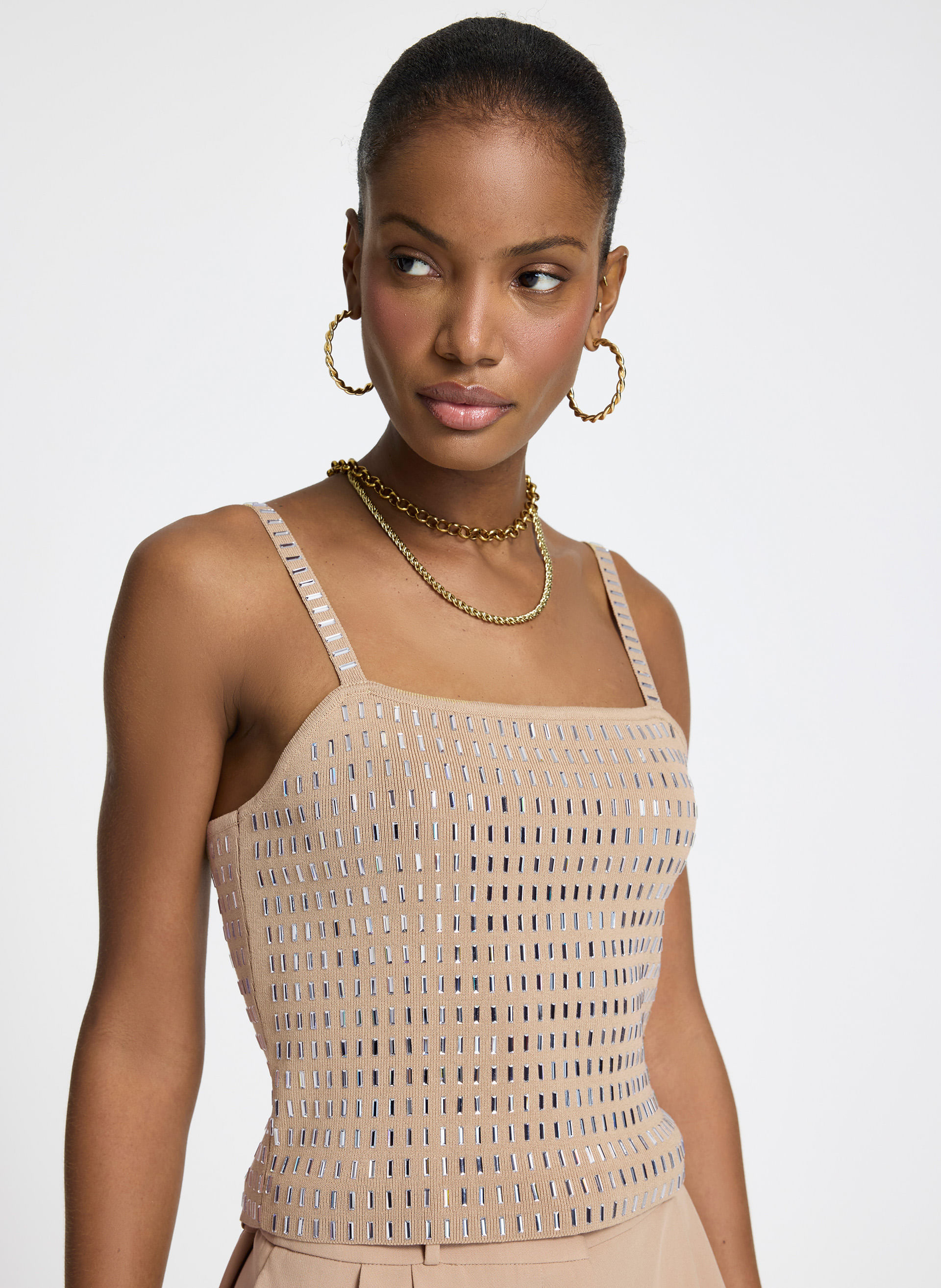 Top Le Lis Cally Strass Tricot Feminino