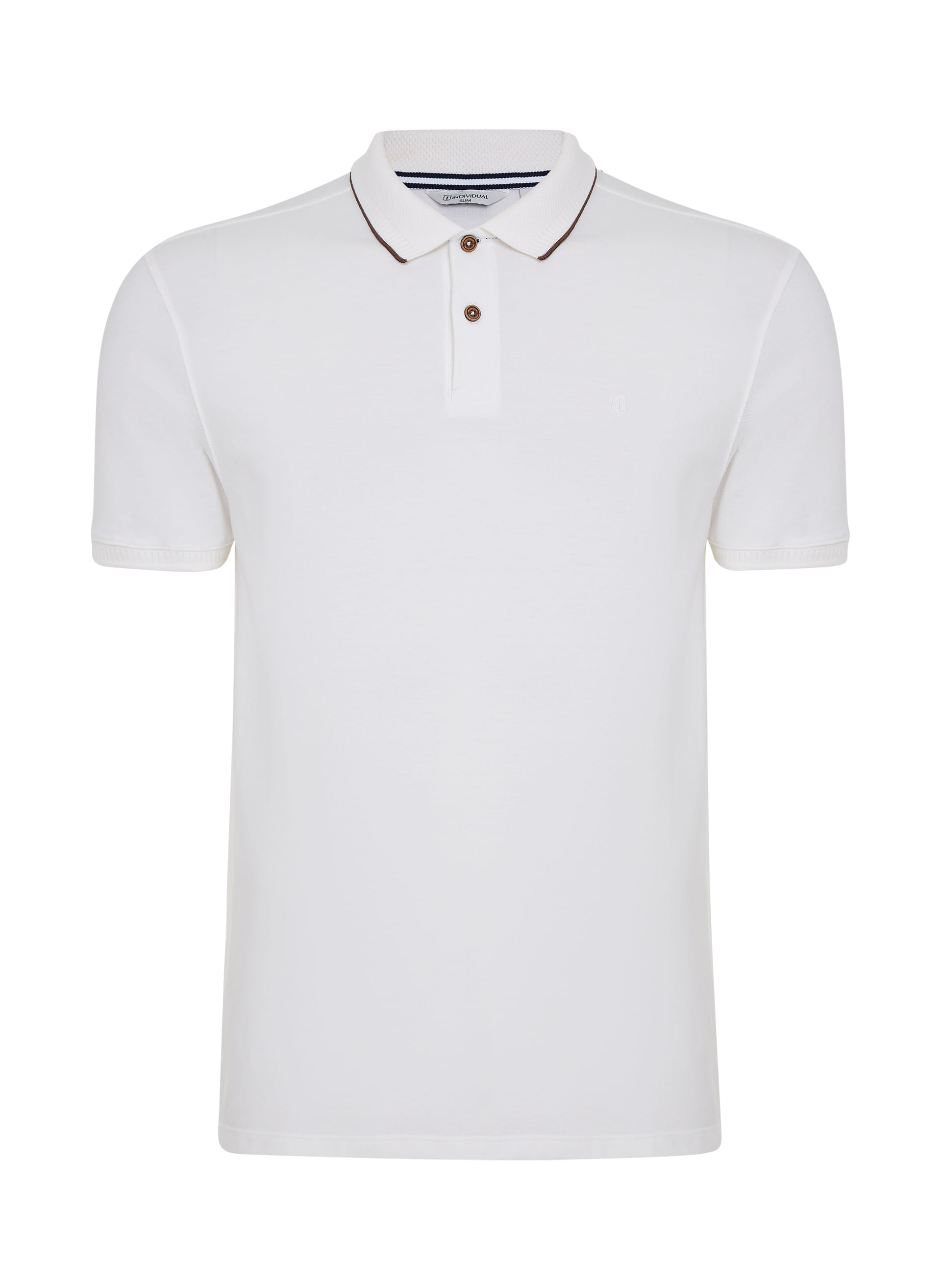 Polo Piquet Gola Jacquard Masculina Individual